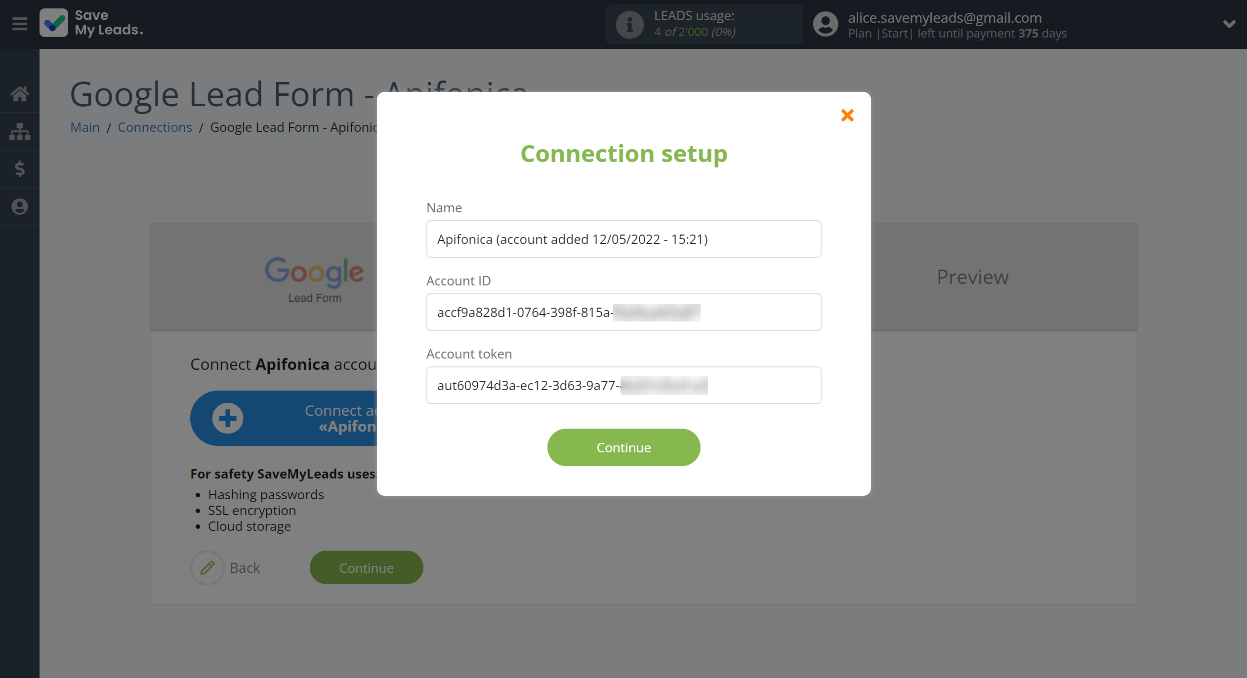 How to Connect Google Lead Form with Apifonica | Data Destination account connection