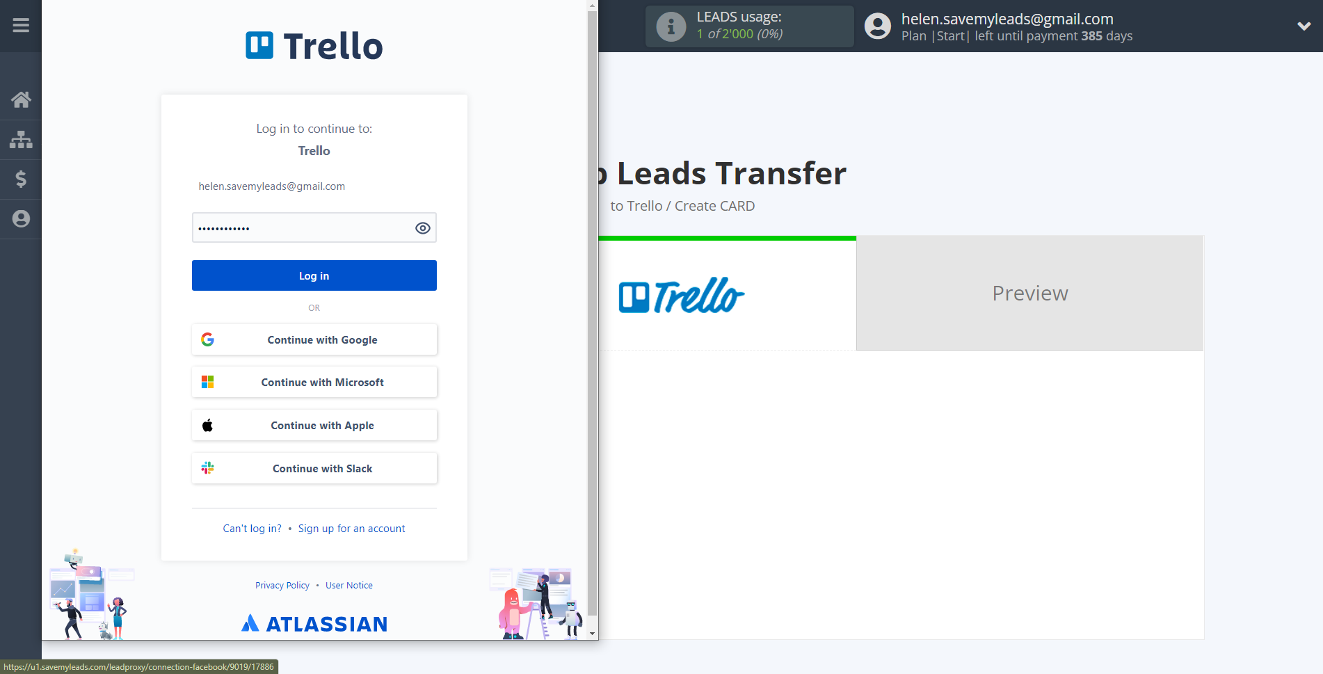 How to Connect Google Lead Form with Trello | Data Destination account connection