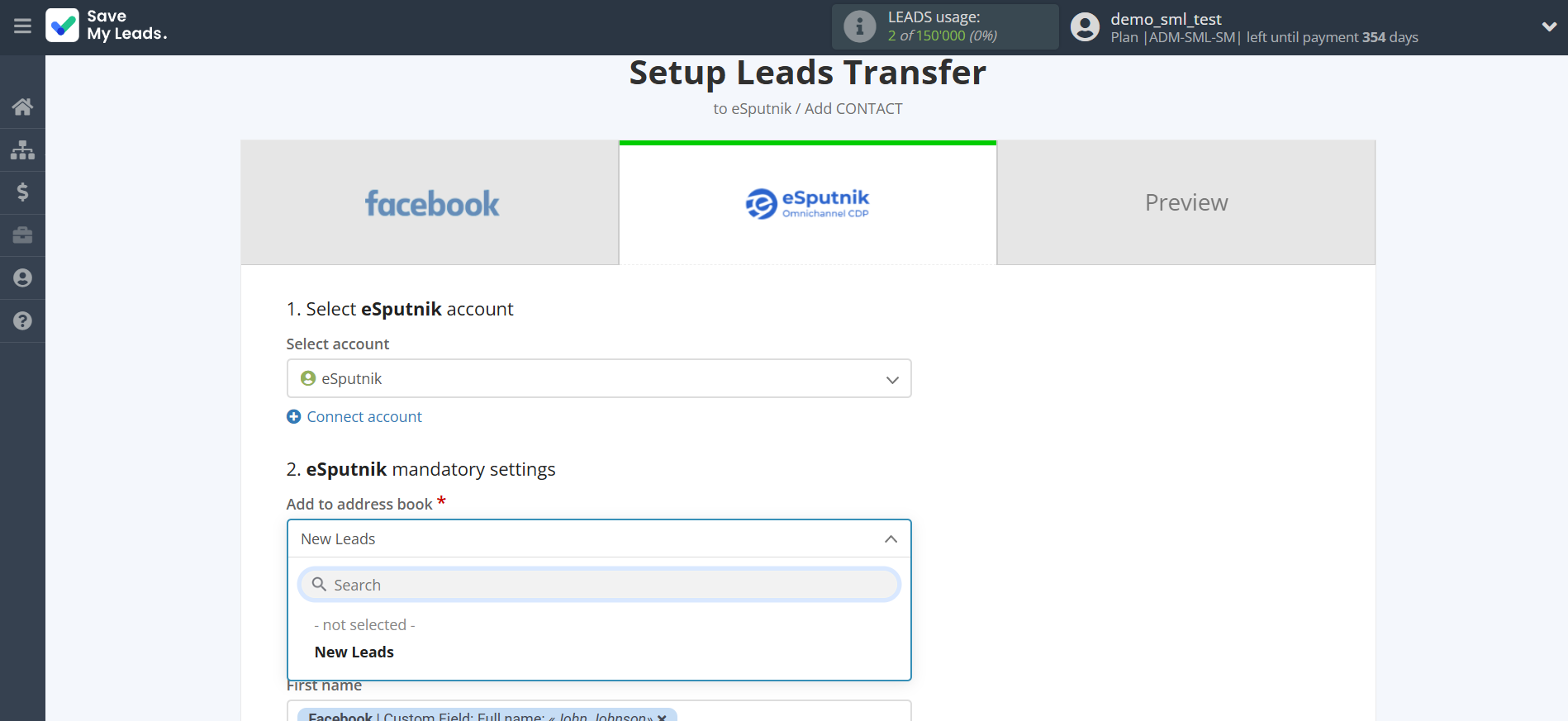 How to Connect Facebook with eSputnik Add Contacts | Assigning fields How to Connect Facebook with eSputnik Add Contacts | Assigning fields