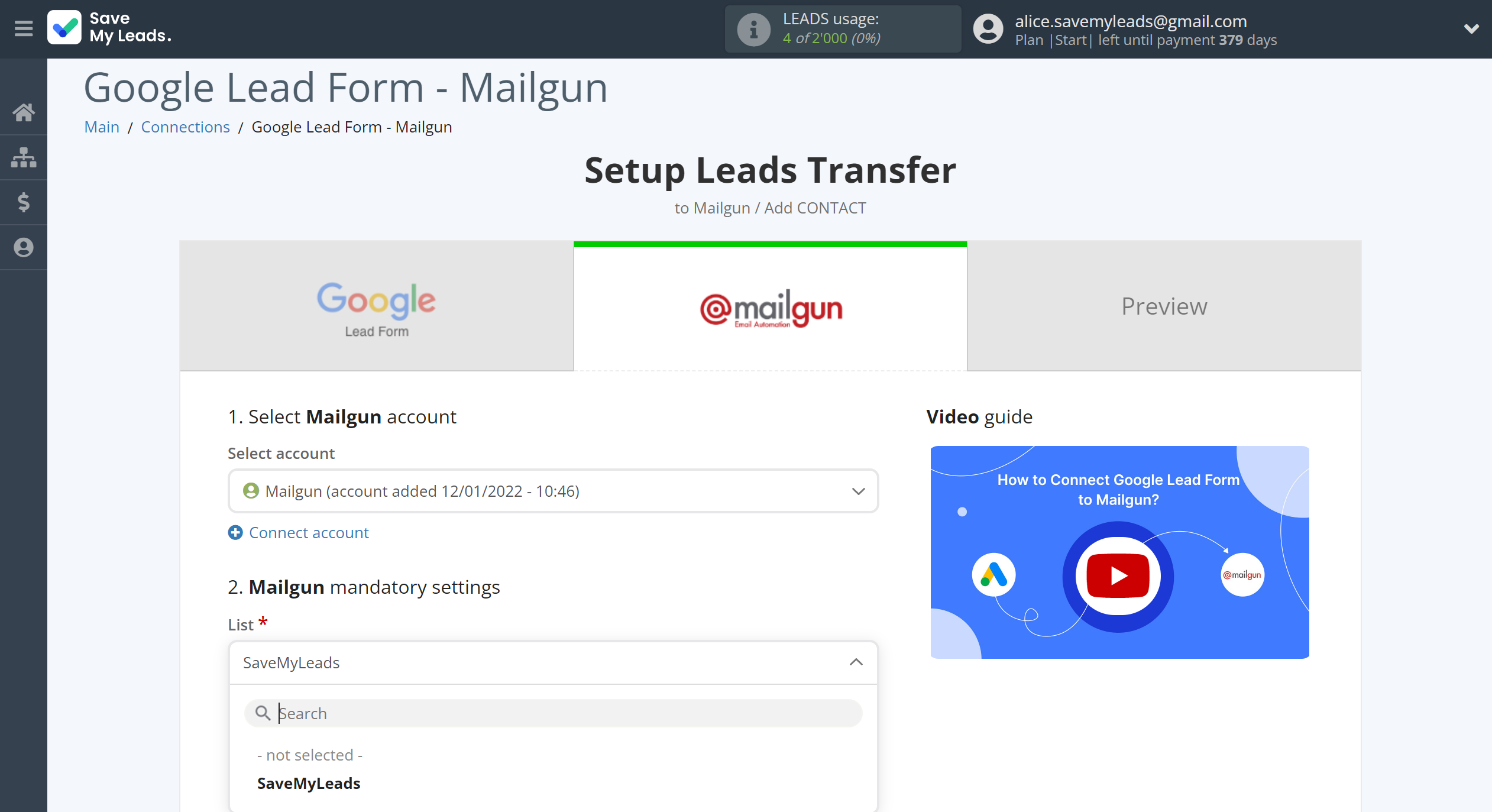 How to Connect Google Lead Form with Mailgun | Assigning fields