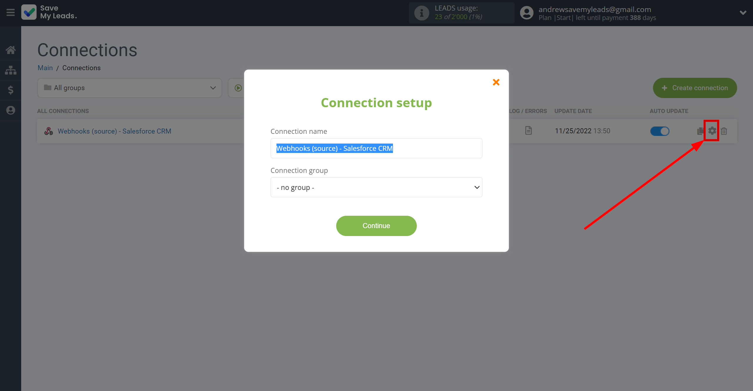 How to Connect Webhooks with Salesforce CRM Create Contacts | Name and group connection