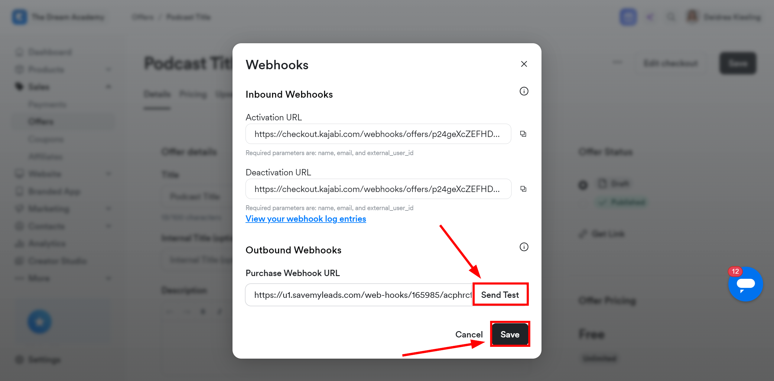 How to Connect Webhooks with Wire2Air | Data Source account connection