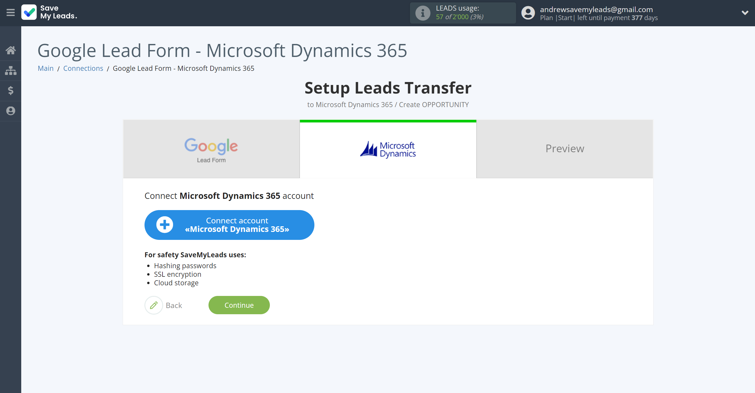 How to Connect Google Lead Form with Microsoft Dynamics 365 Create Opportunity | Data Destination account connection
