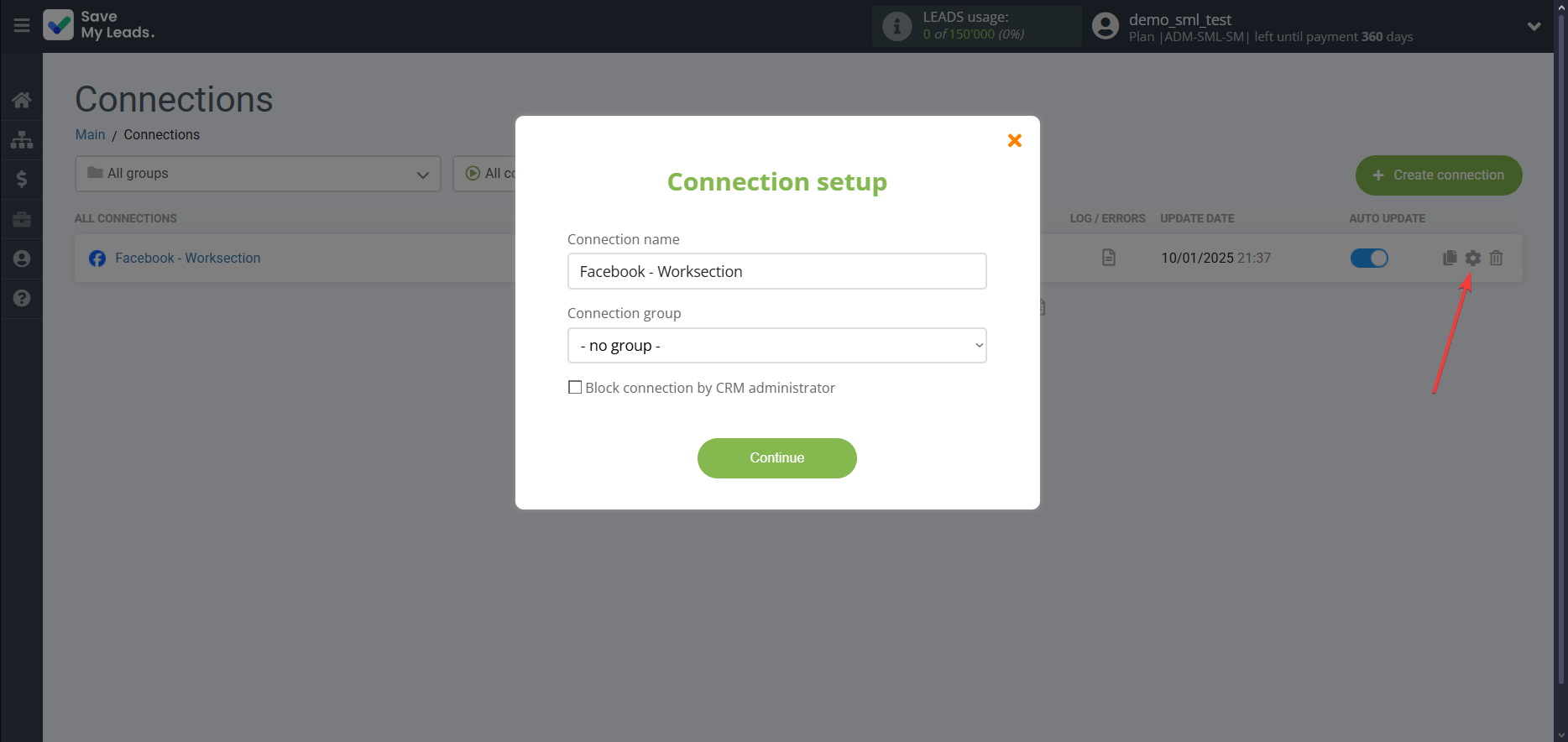 How to Connect Facebook with Worksection | Name and group connection