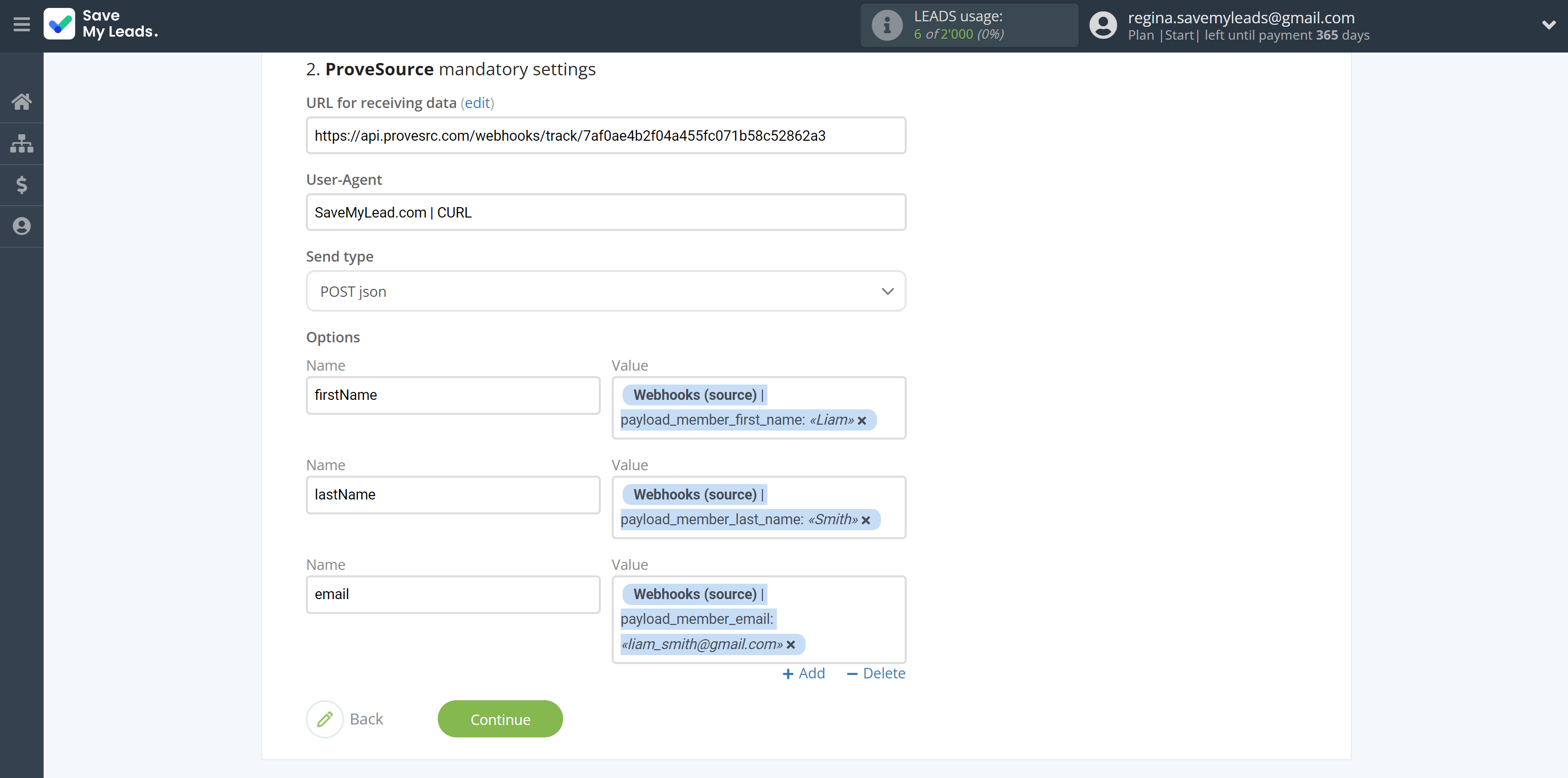 How to Connect Webhooks with ProveSource | Assigning fields