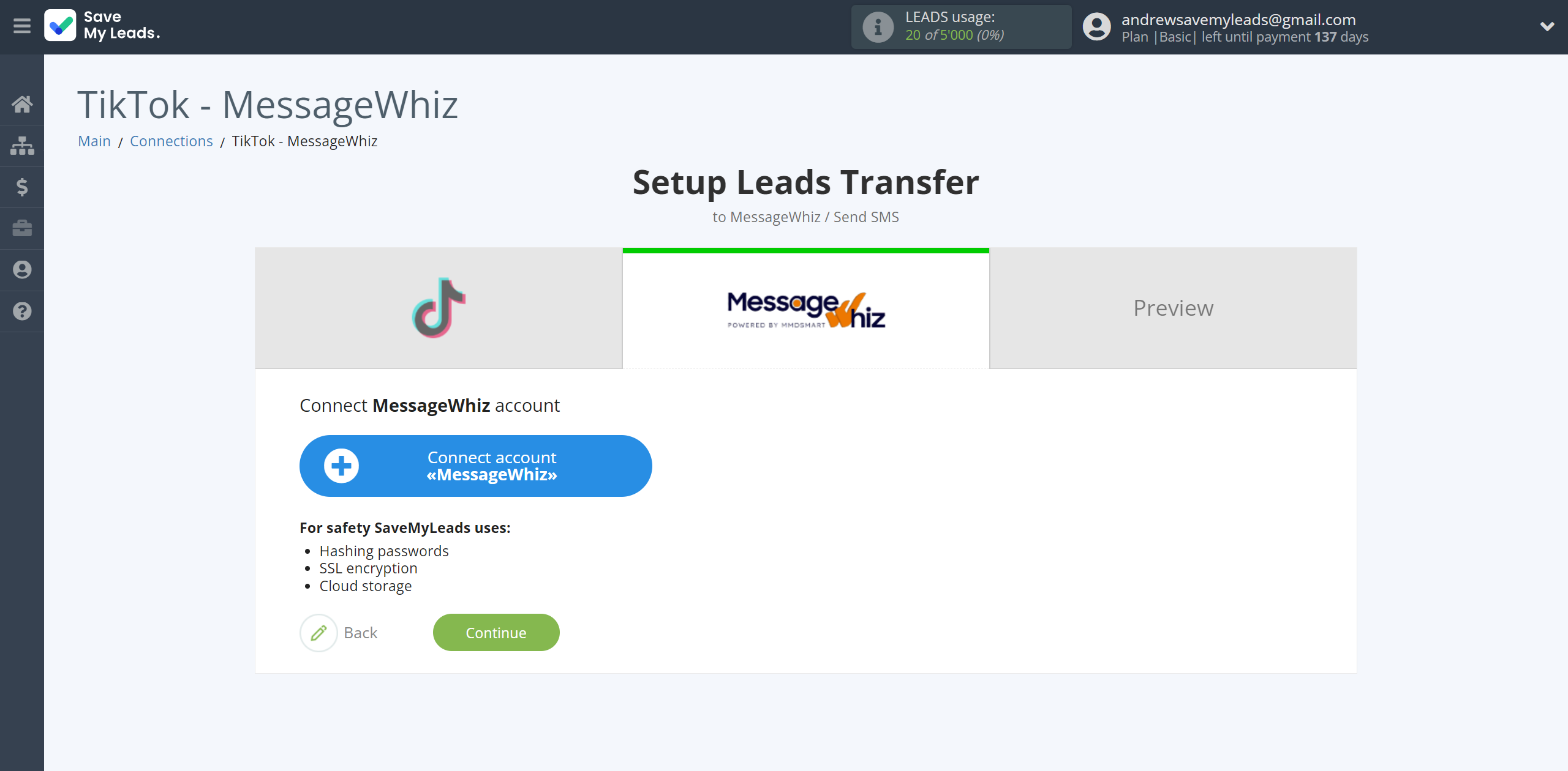 How to Connect TikTok with MessageWhiz | Data Destination account connection