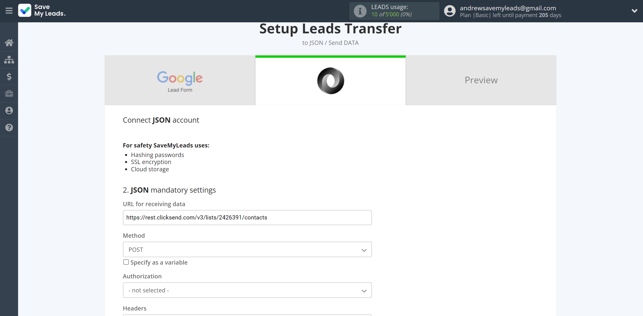 How to Connect Google Lead Form with JSON | Editing settings
