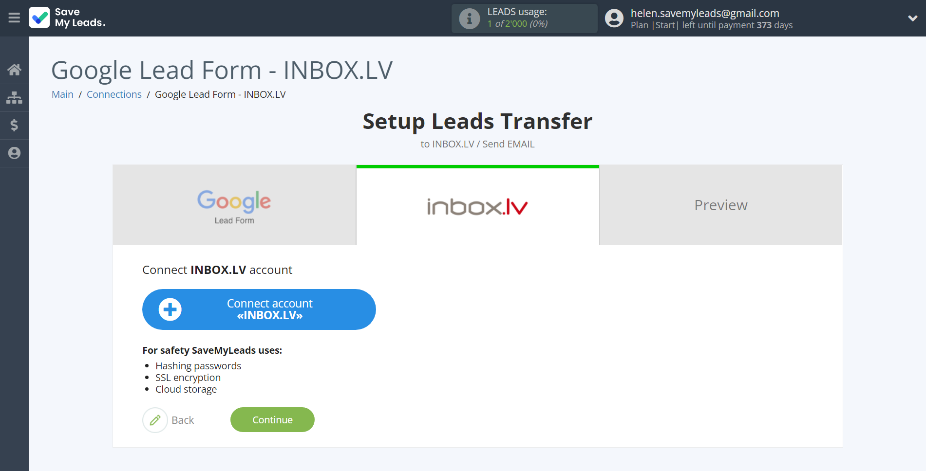 How to Connect Google Lead Form with INBOX.LV | Data Destination account connection