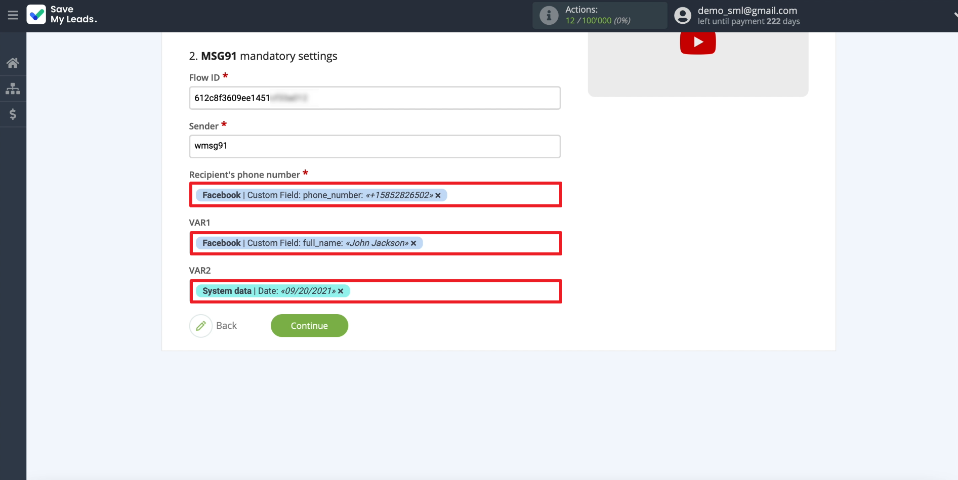 Facebook and MSG91 integration | Configuring message, part 2 Facebook and MSG91 integration | Configuring message, part 2 