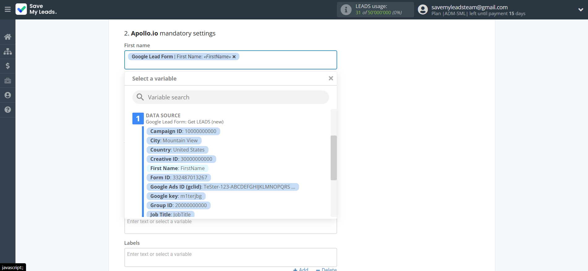 How to Connect Google Lead Form with Apollo.io Create Contacts | Assigning fields How to Connect Google Lead Form with Apollo.io Create Contacts | Assigning fields
