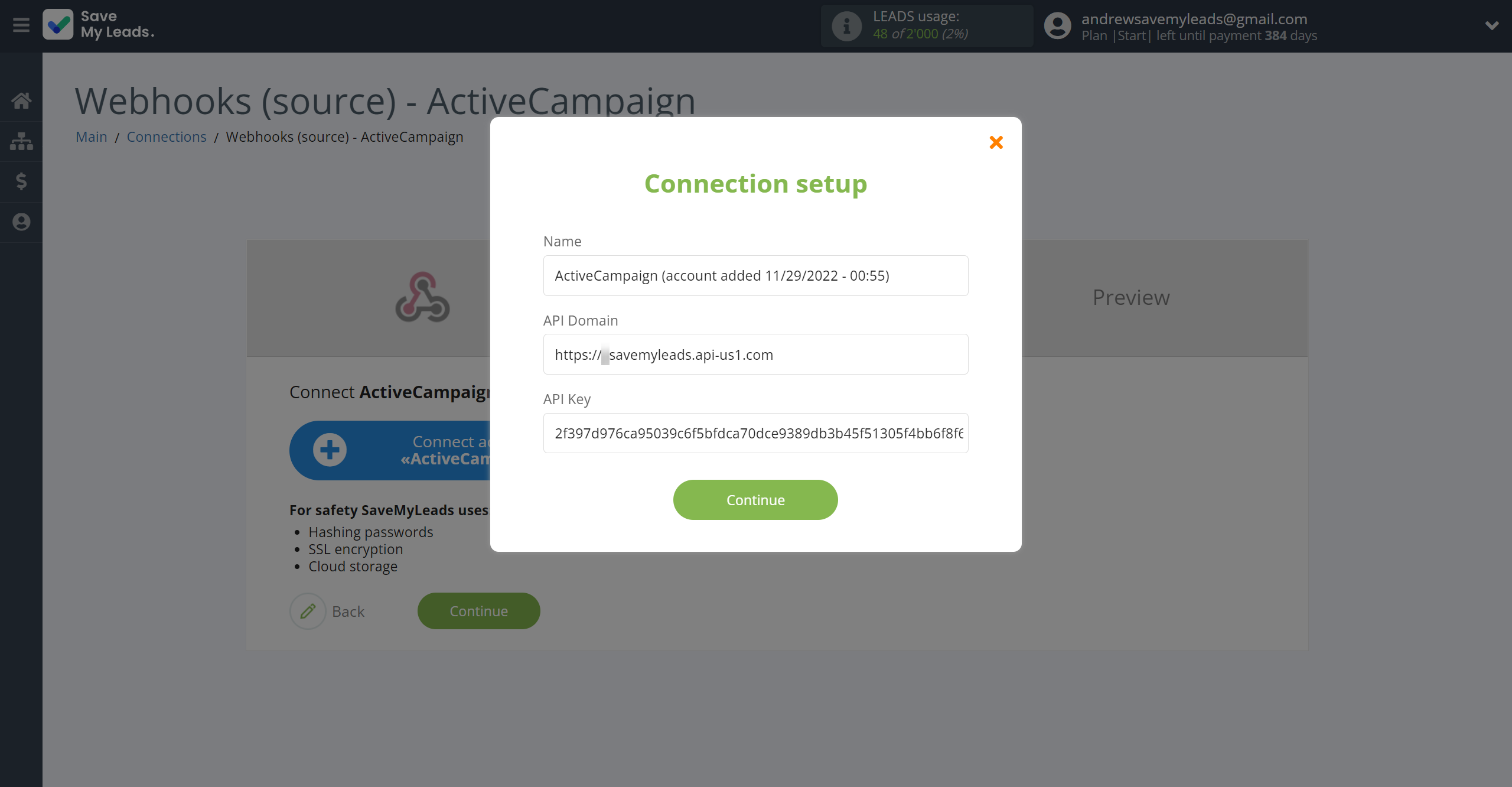 How to Connect Webhooks with ActiveCampaign Create Contacts | Data Destination account connection