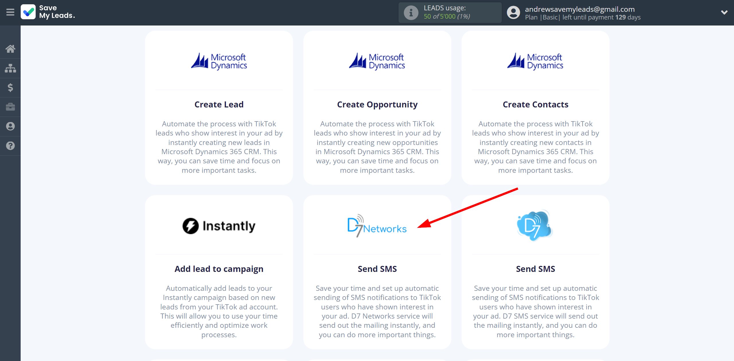 How to Connect TikTok with D7 Networks | Data Destination system selection