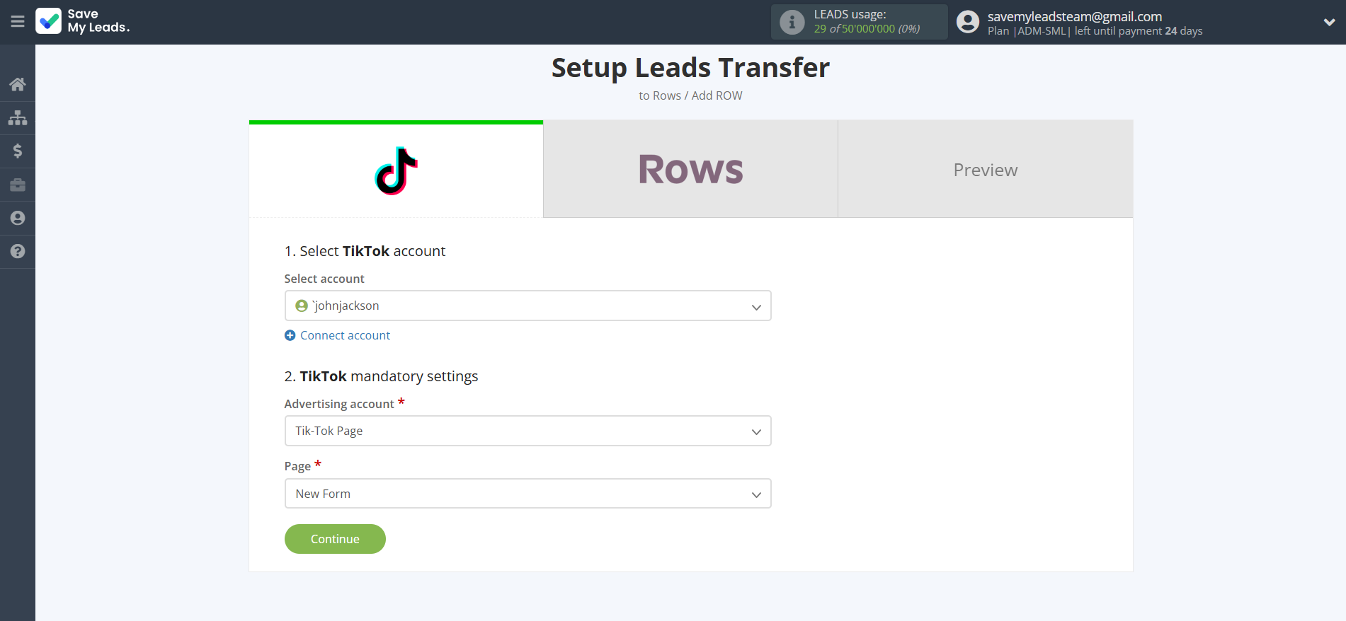 How to Connect TikTok with Rows Add Row | Data Source account connection How to Connect TikTok with Rows Add Row | Data Source account connection