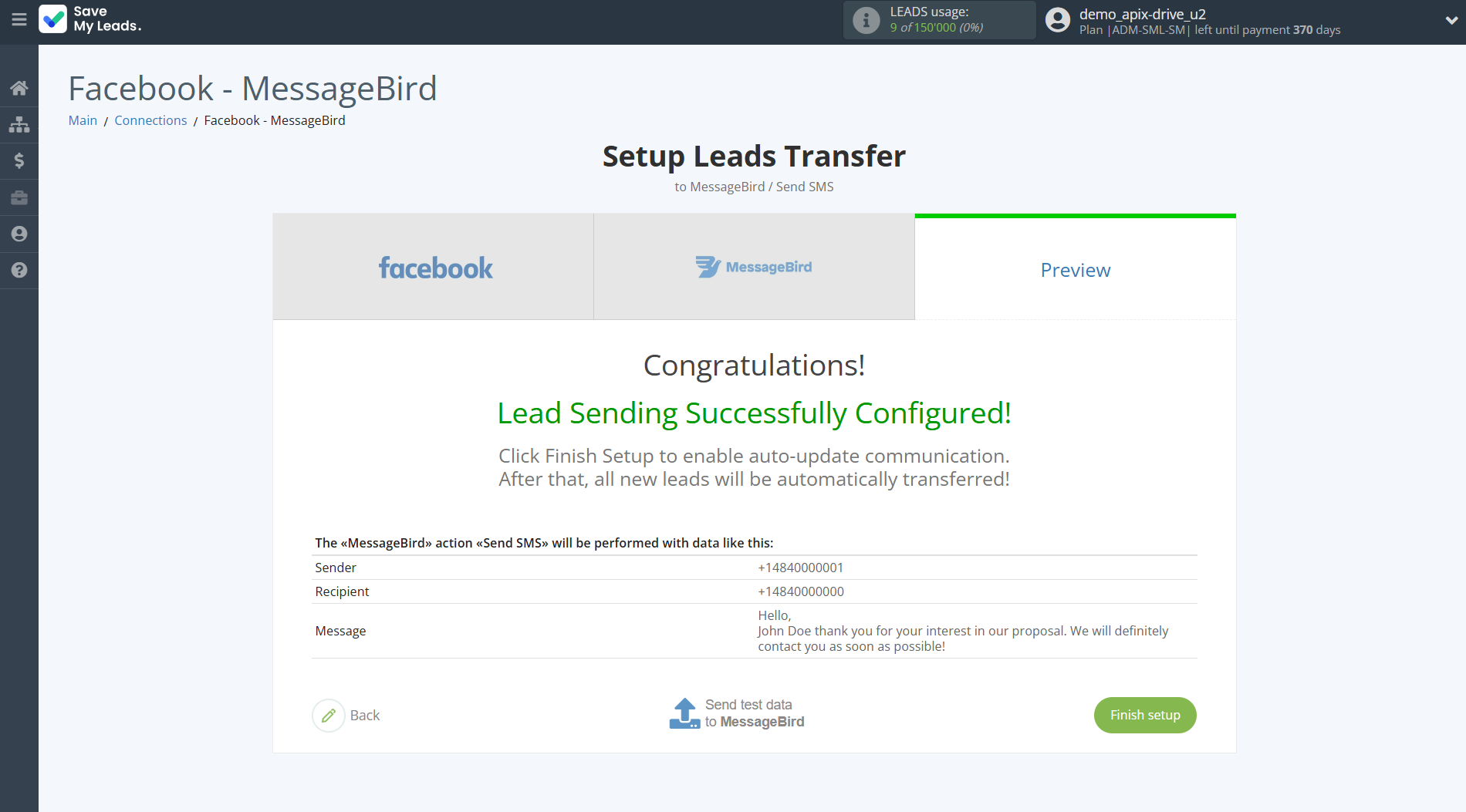 How to Connect Facebook with MessageBird | Test data How to Connect Facebook with MessageBird | Test data