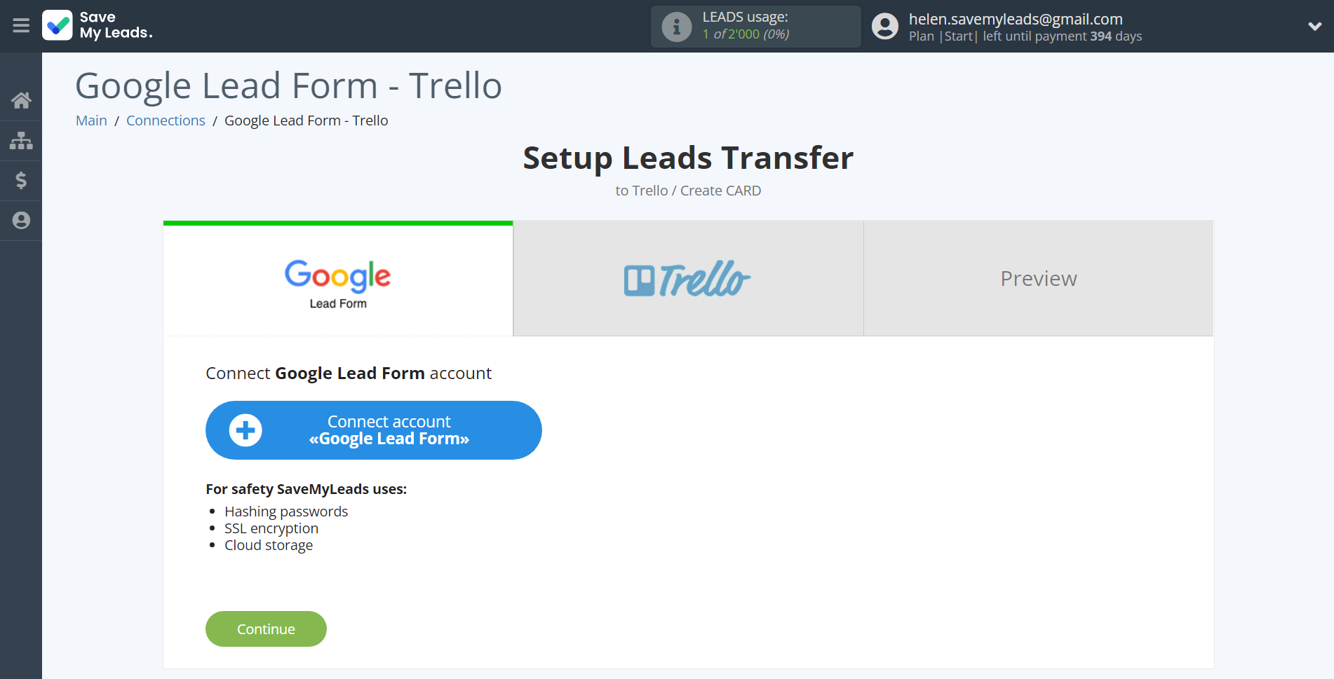 How to Connect Google Lead Form with Trello | Data Source account