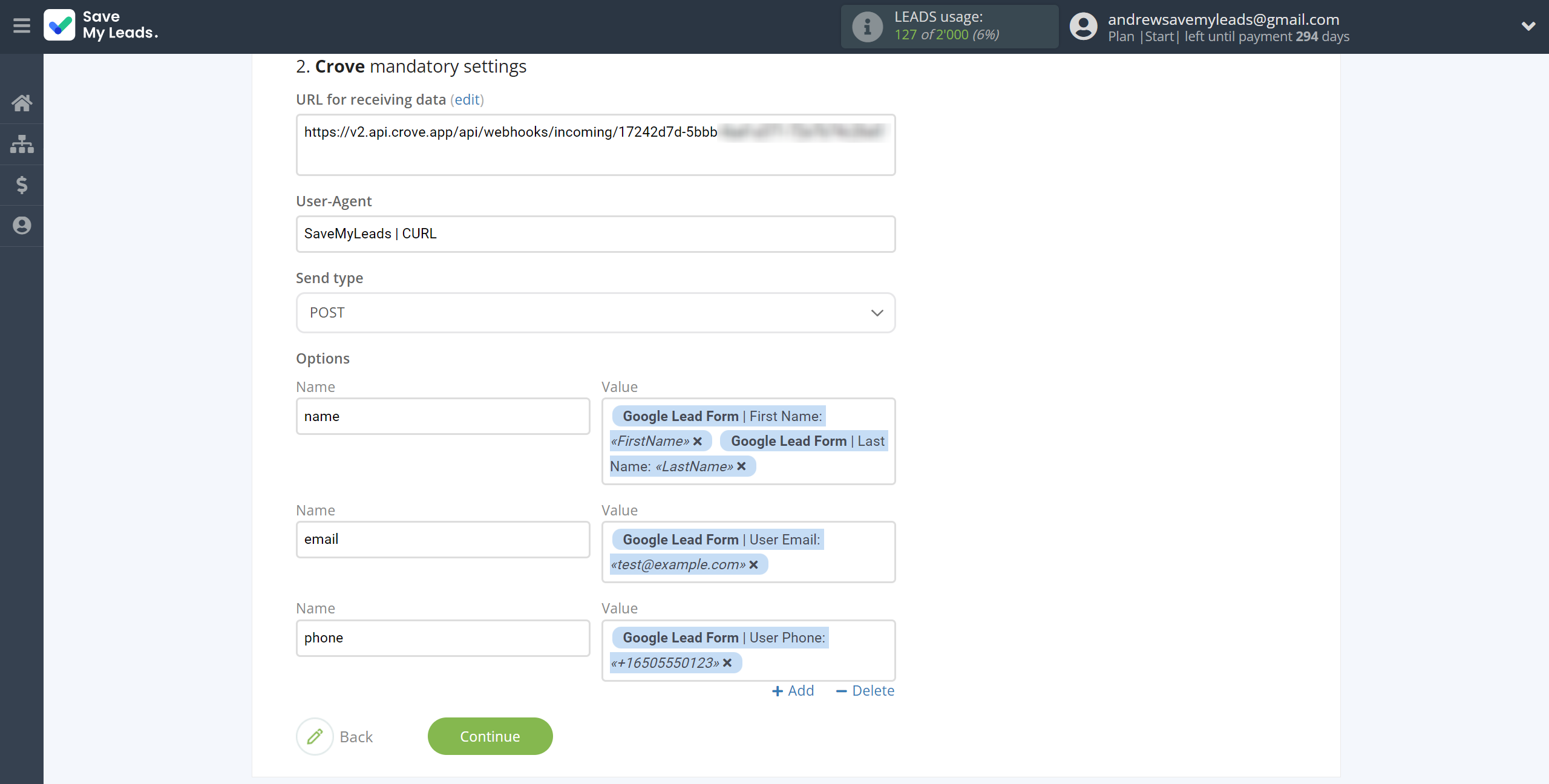 How to Connect Google Lead Form with Crove | Assigning fields