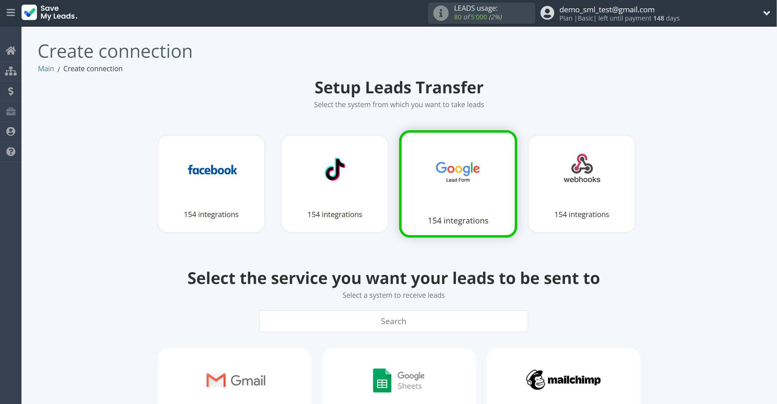 How to Connect Google Lead Form with Telegram (your bot) | Data Source system selection