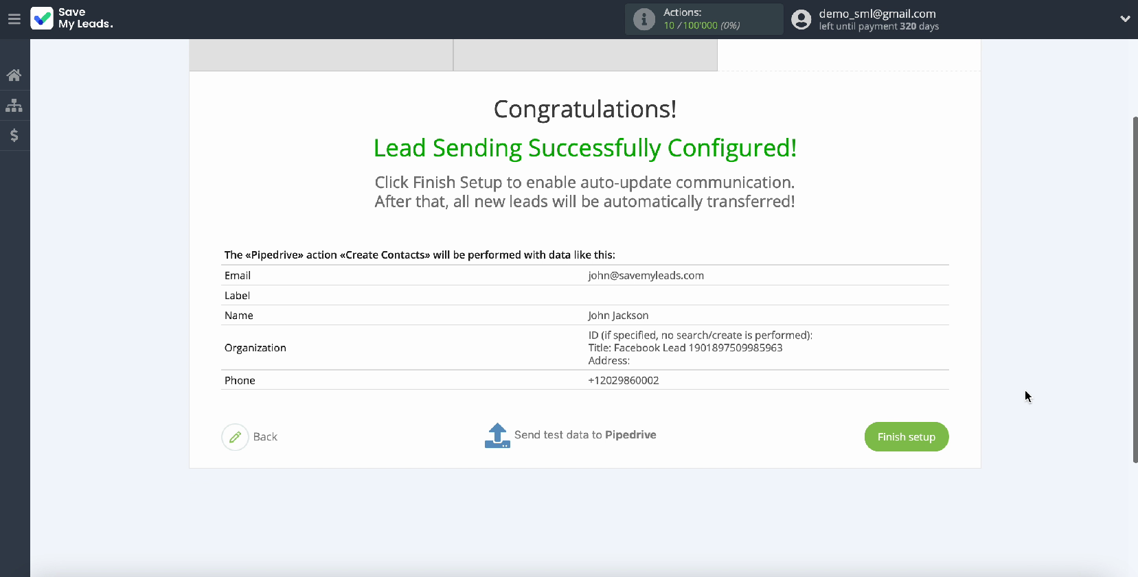 Facebook Leads Ads and Pipedrive CRM integration | Sample Data Facebook Leads Ads and Pipedrive CRM integration | Sample Data