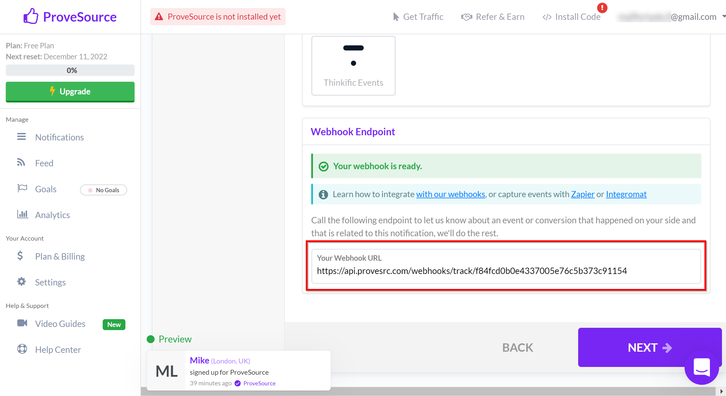 How to Connect Google Lead Form with ProveSource | Data Destination account connection