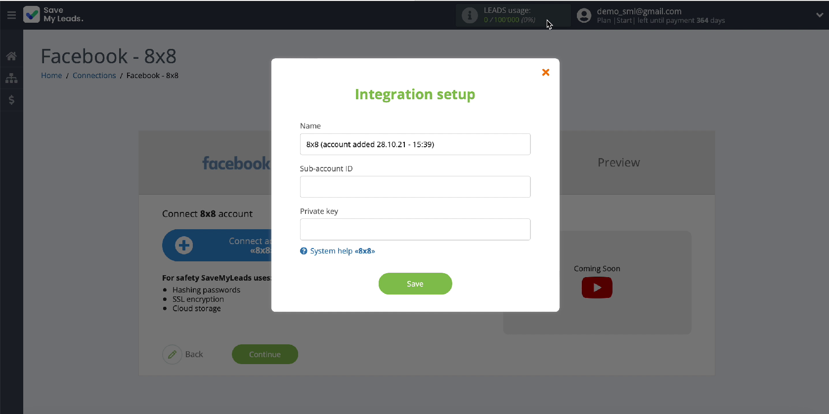 Fill in data window Fill in data window