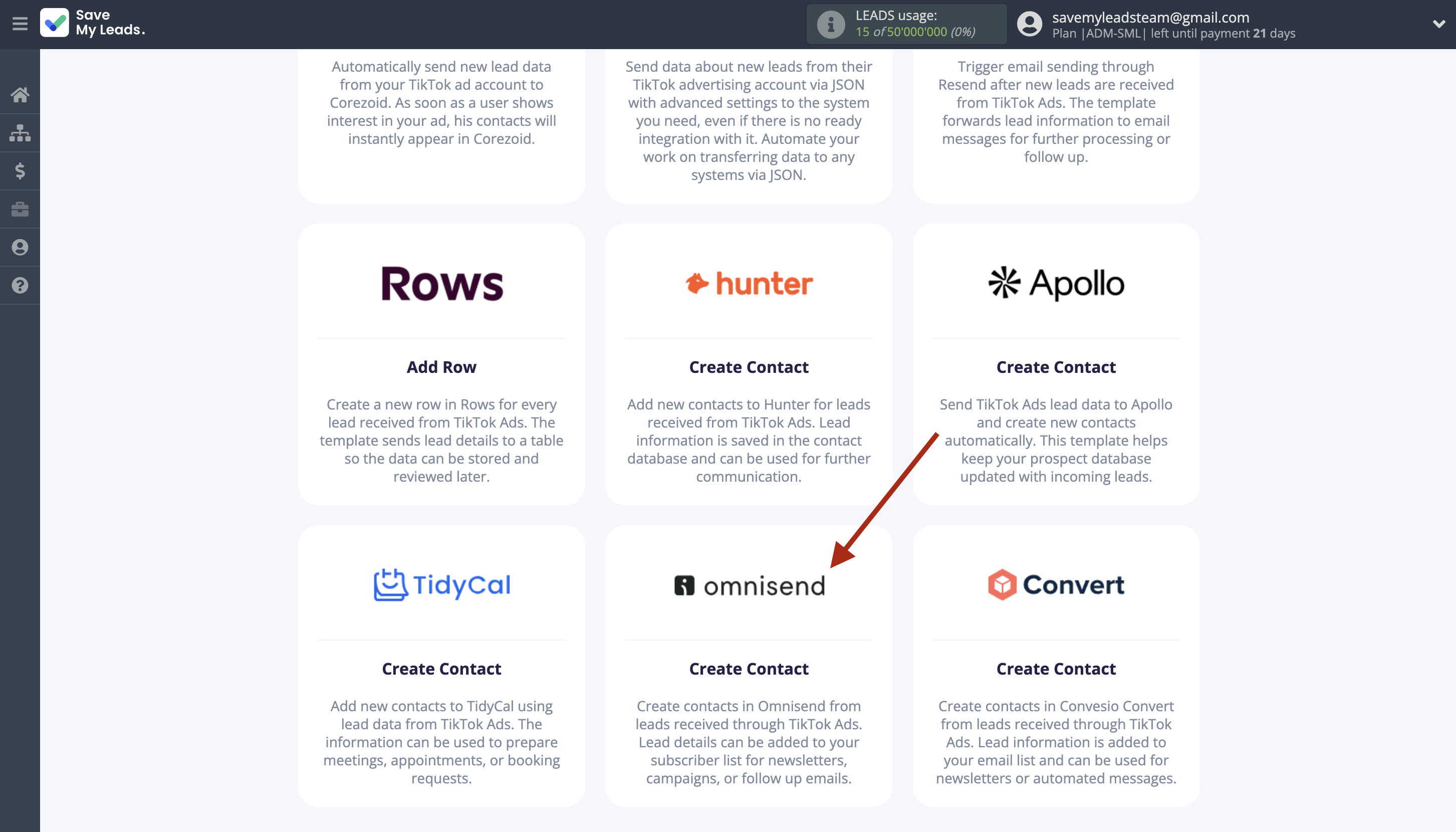 How to Connect TikTok with Omnisend Create Contact | Data Destination system selection How to Connect TikTok with Omnisend Create Contact | Data Destination system selection