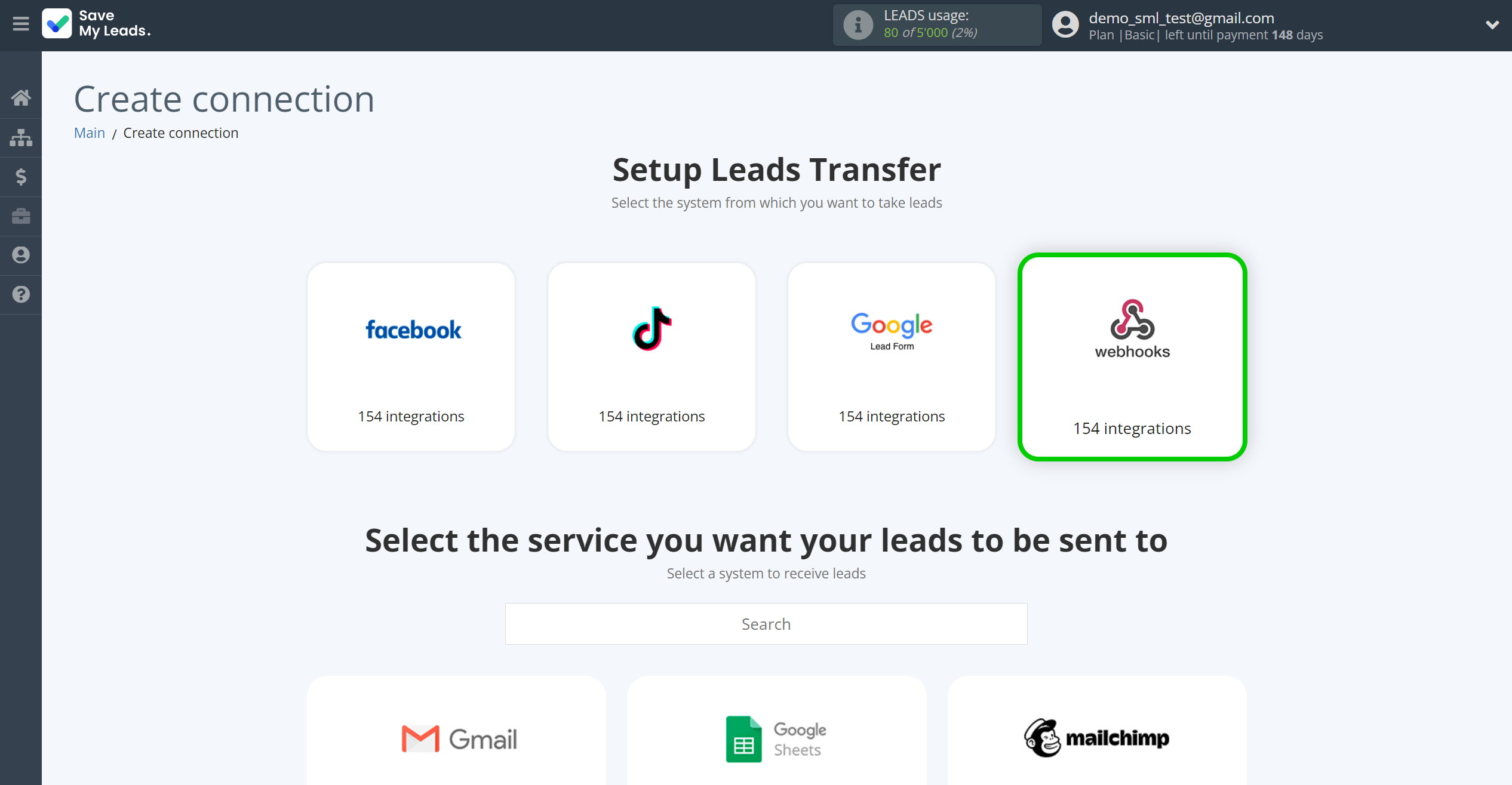 How to Connect Webhooks with Todoist | Data Source system selection