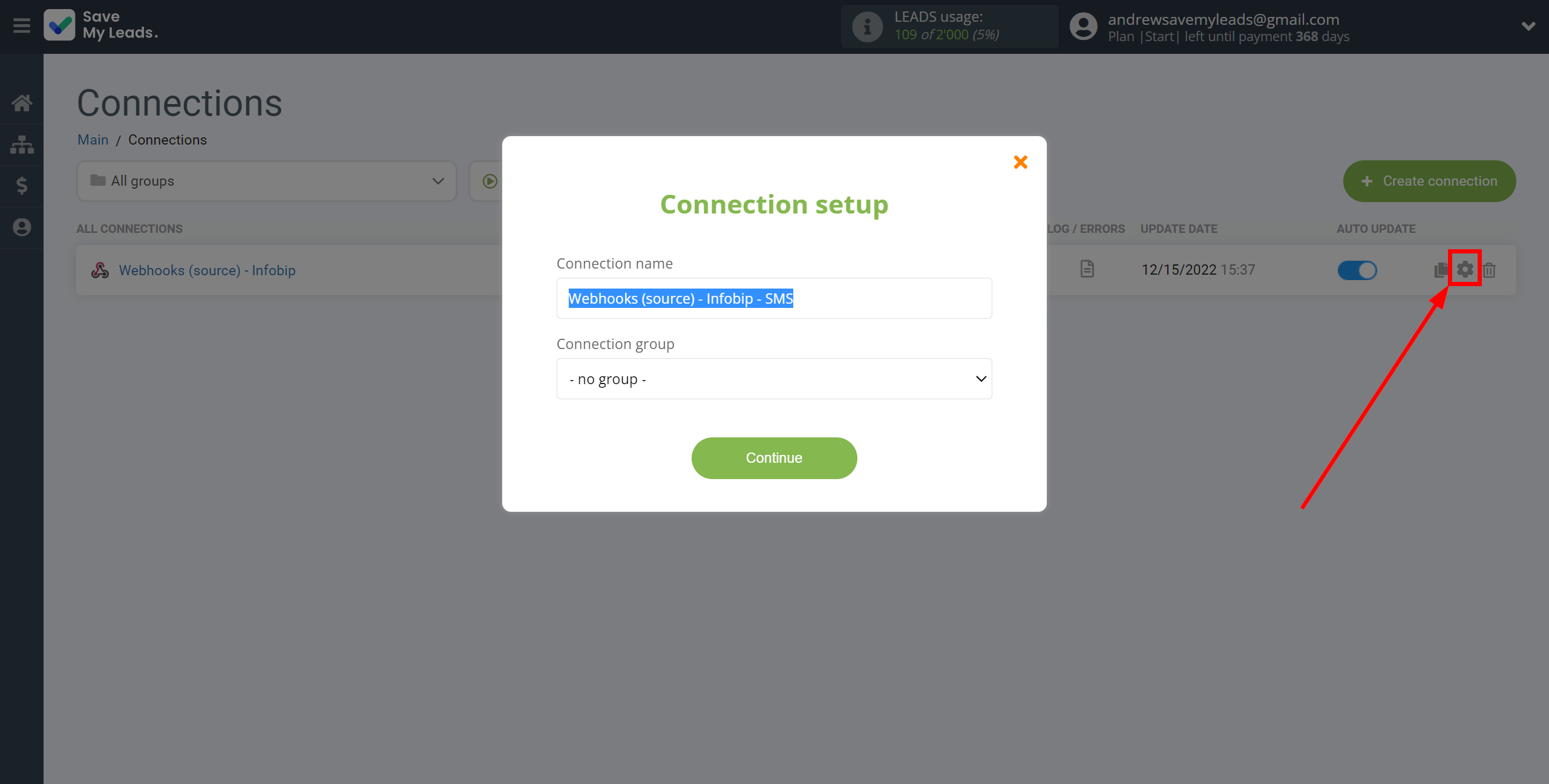 How to Connect Webhooks with Infobip | Name and group connection