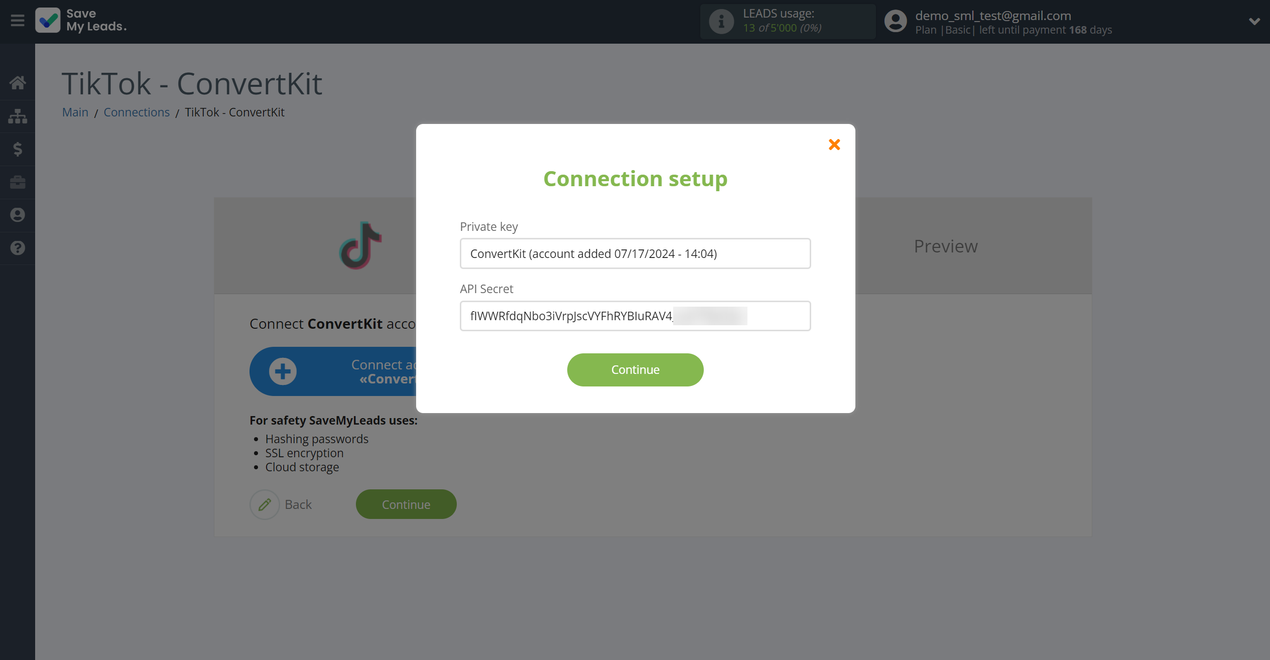 How to Connect TikTok with ConvertKit | Data Destination account connection