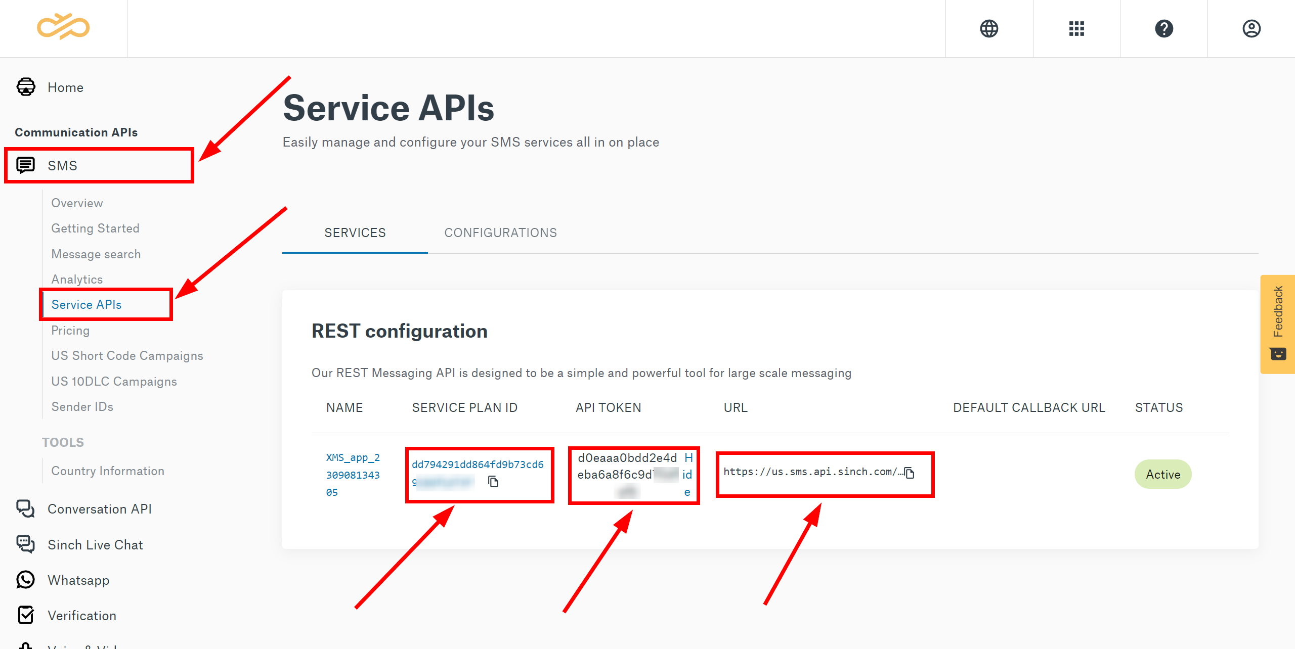 How to Connect Webhooks with Sinch | Data Destination account connection