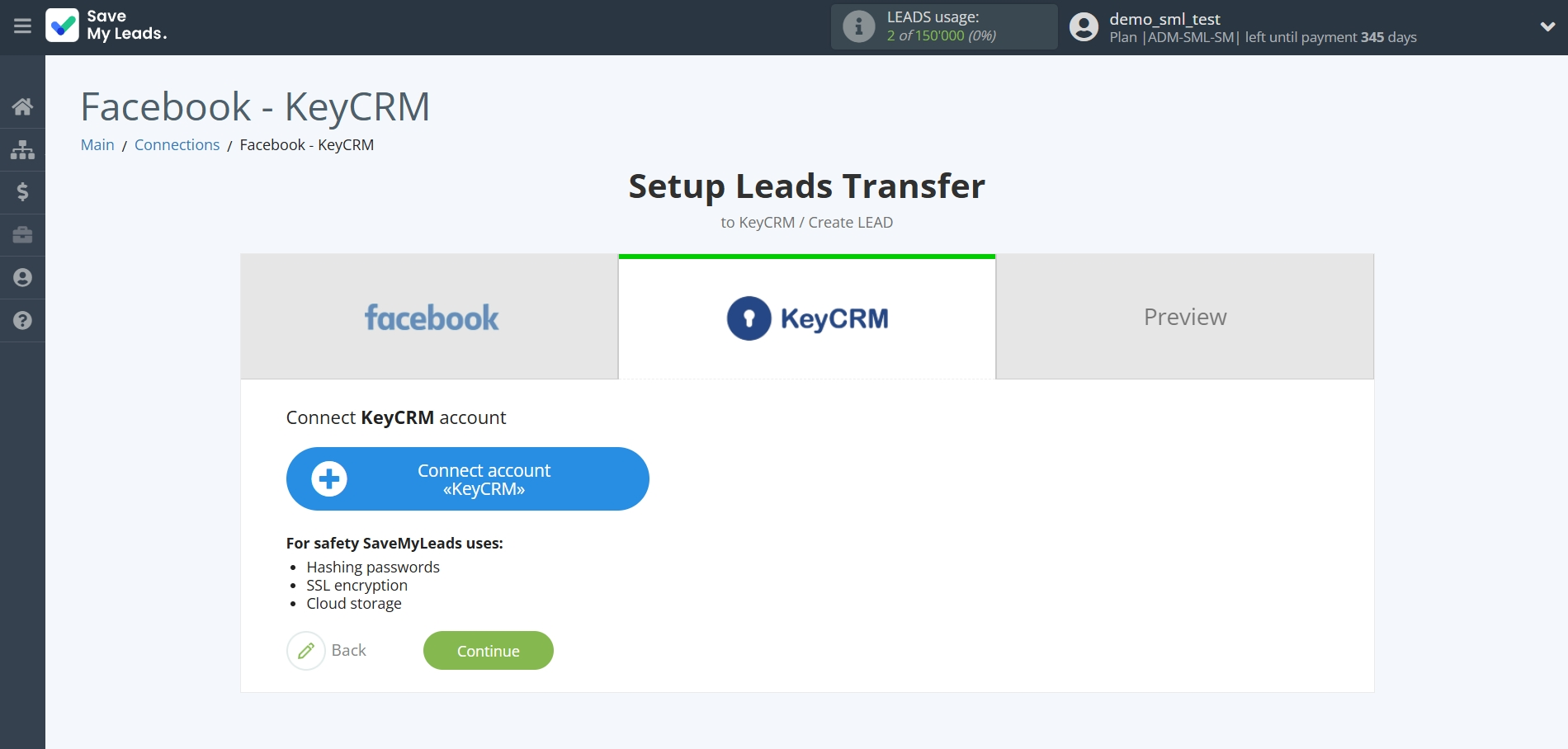 How to Connect Facebook with KeyCRM Create Lead | Data Destination account connection How to Connect Facebook with KeyCRM Create Lead | Data Destination account connection