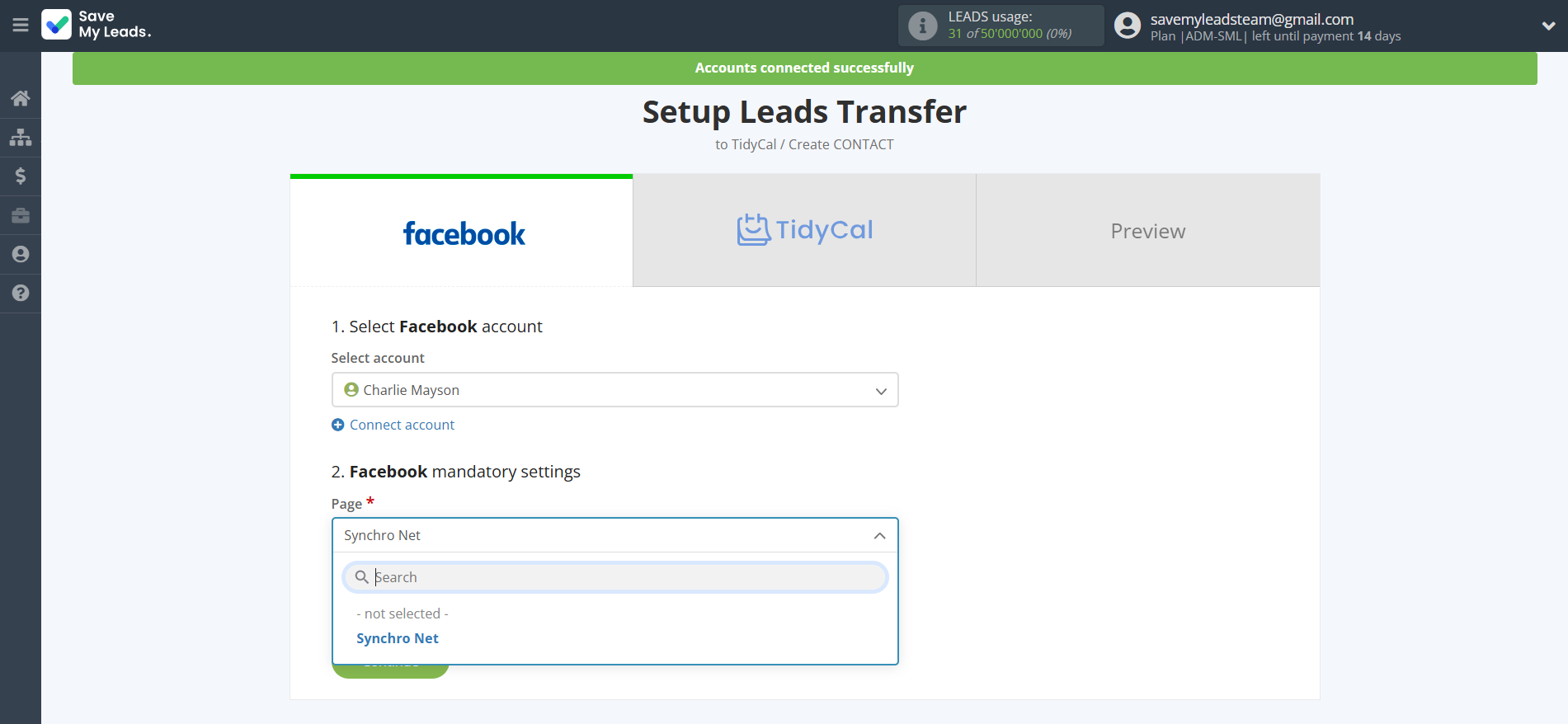 How to Connect Facebook with TidyCal Create Contacts | Data Source account connection How to Connect Facebook with TidyCal Create Contacts | Data Source account connection