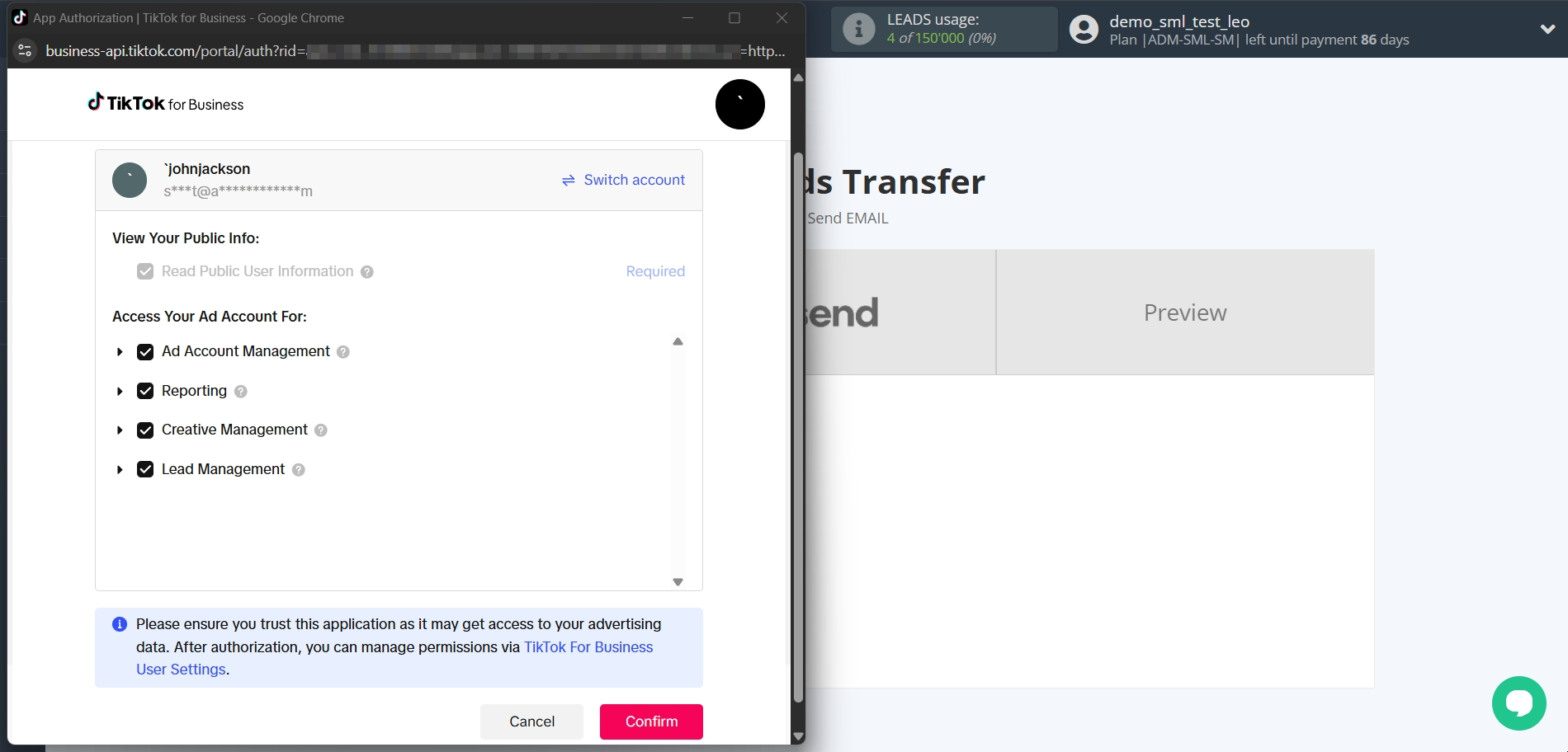 How to Connect TikTok with Resend (Send Email) | Data Source account connection