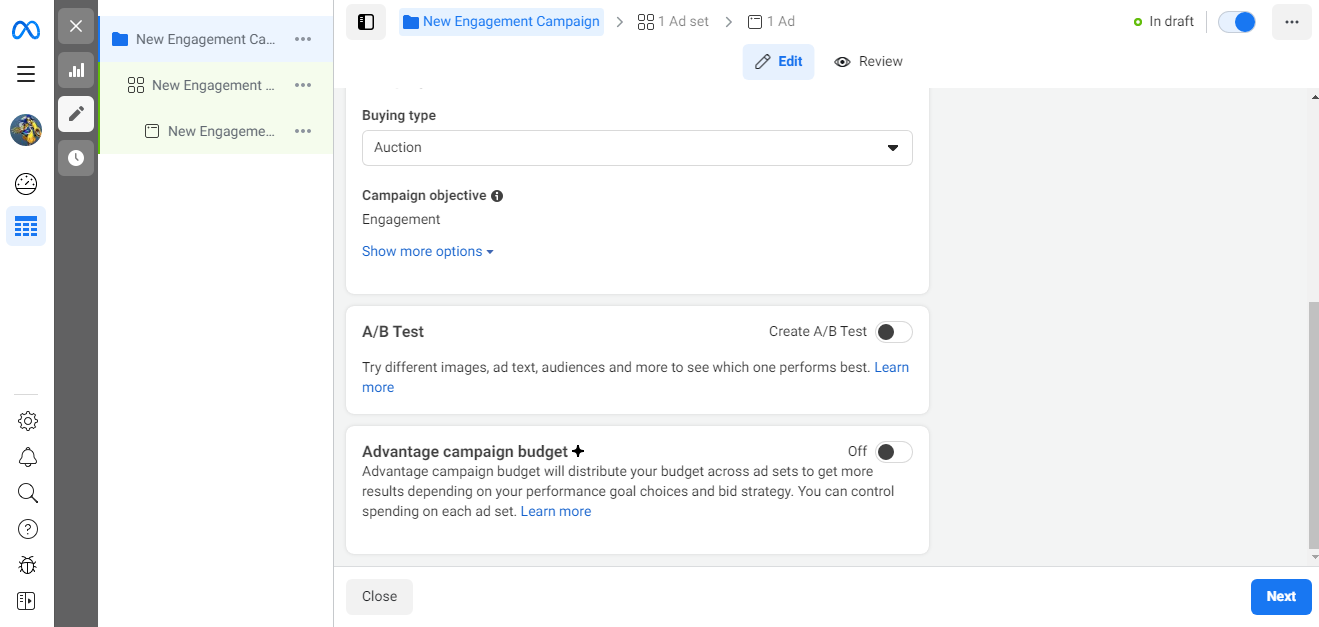 Set up an ad campaign in Ads Manager | A/B Test and Advantage campaign budget Set up an ad campaign in Ads Manager | A/B Test and Advantage campaign budget