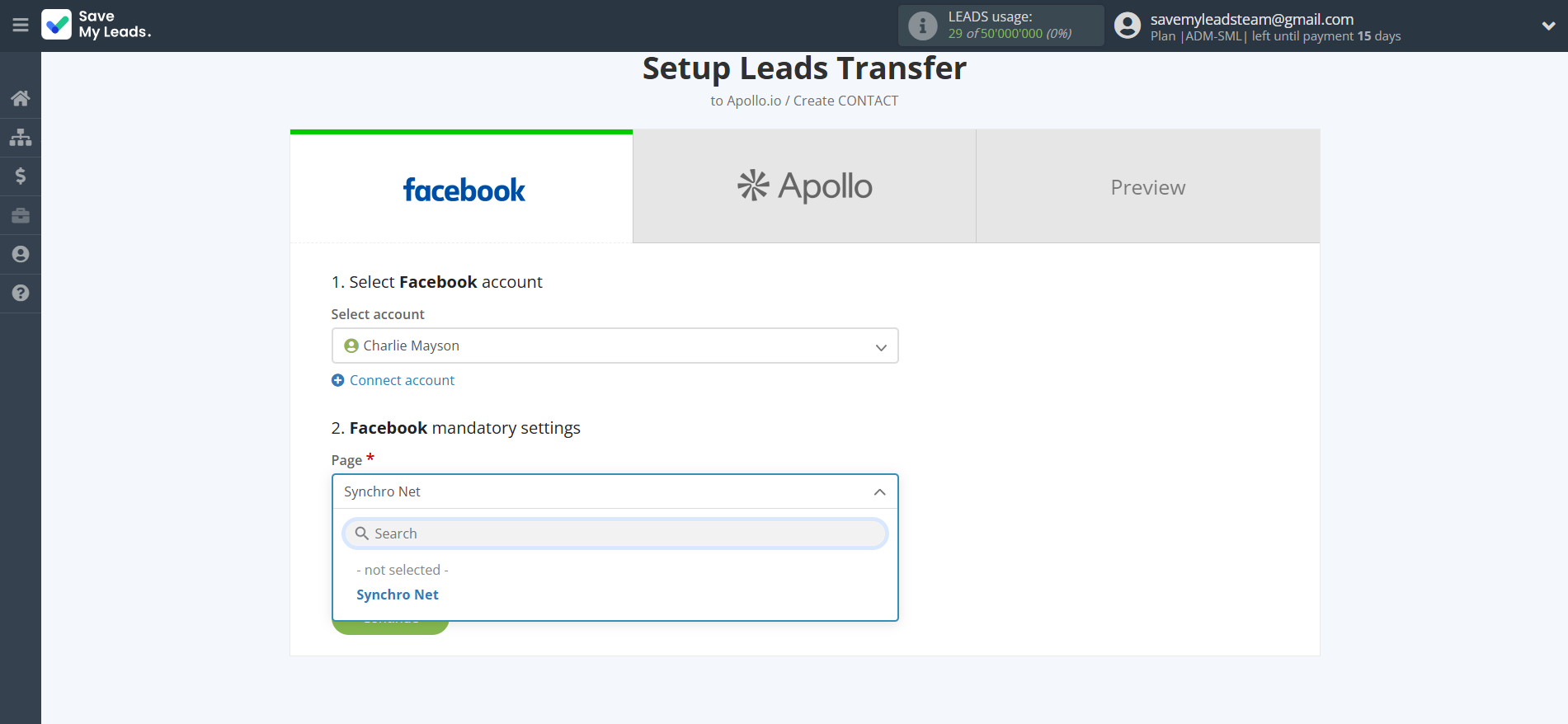 How to Connect Facebook with Apollo.io Create Contacts | Data Source account connection How to Connect Facebook with Apollo.io Create Contacts | Data Source account connection