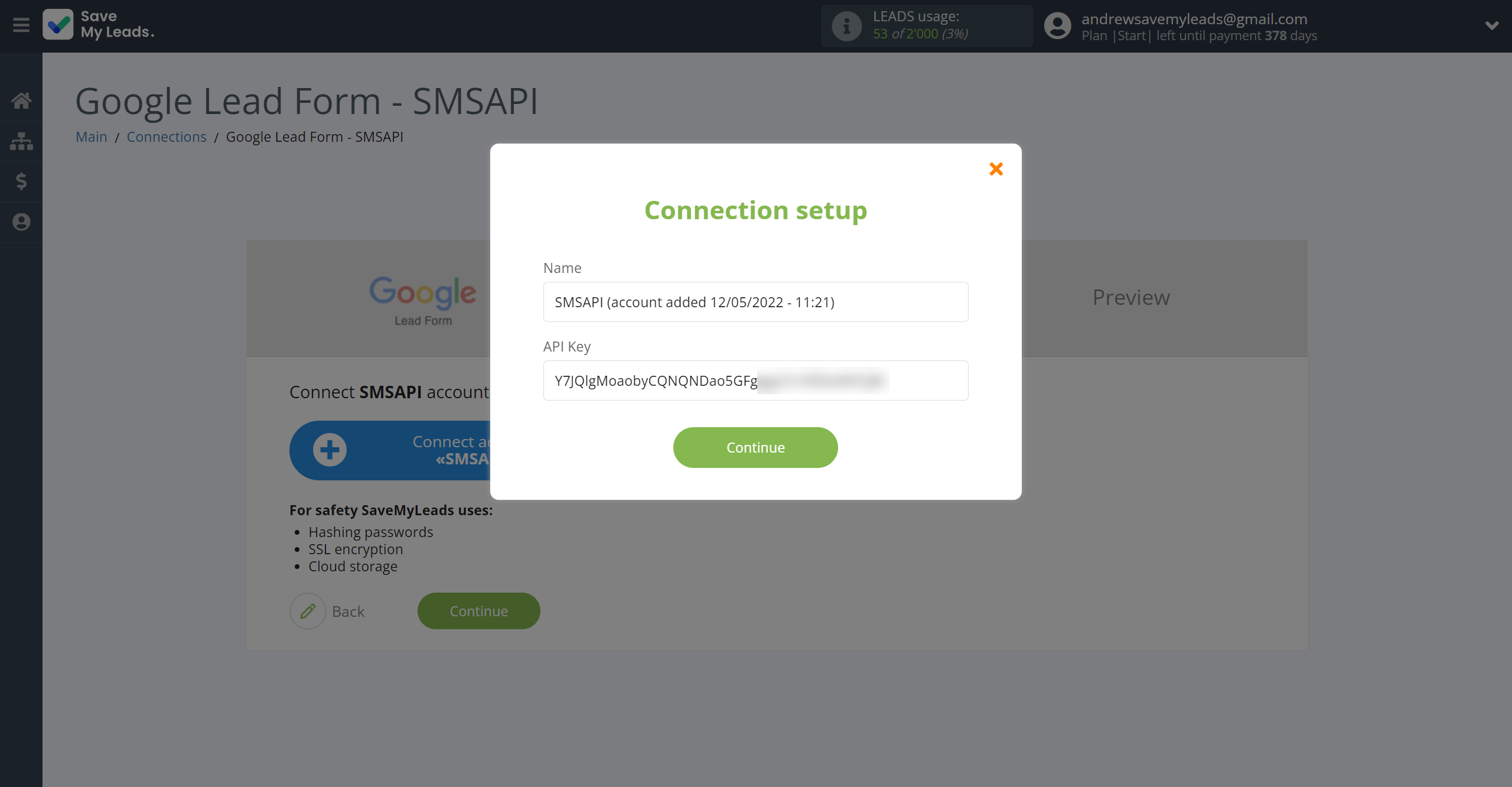 How to Connect Google Lead Form with SMSAPI | Data Destination account connection