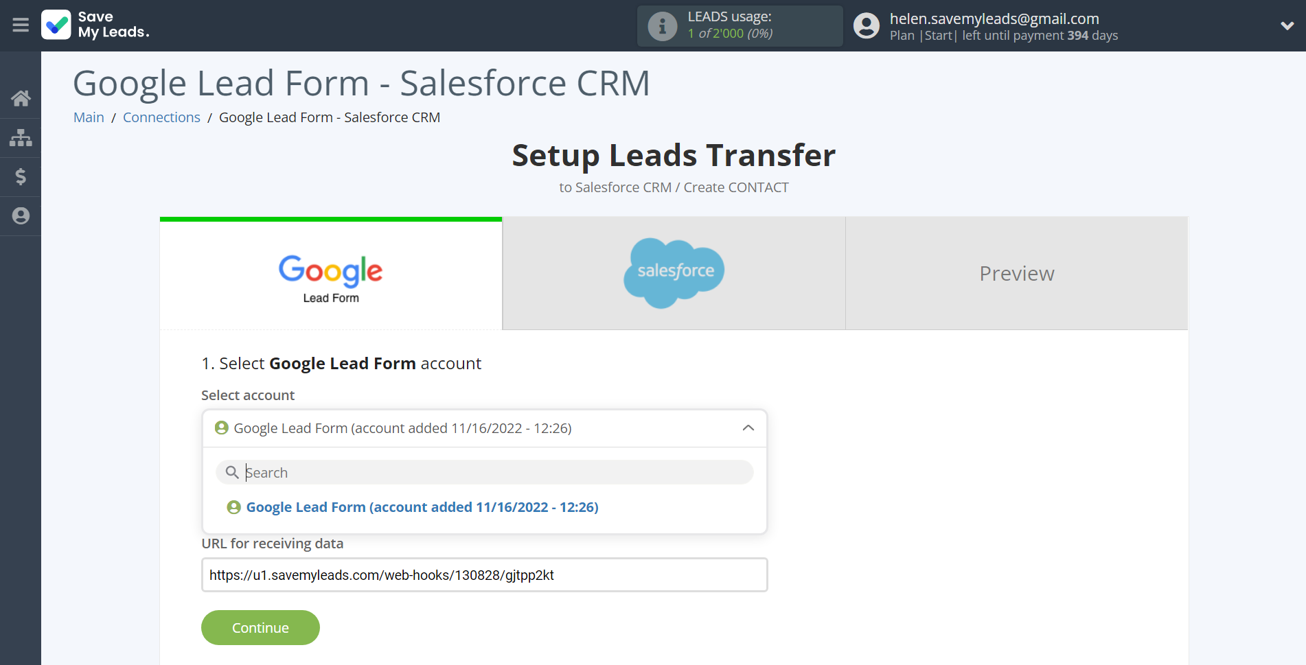 How to Connect Google Lead Form with Salesforce CRM Create Contacts | Data Source account selection