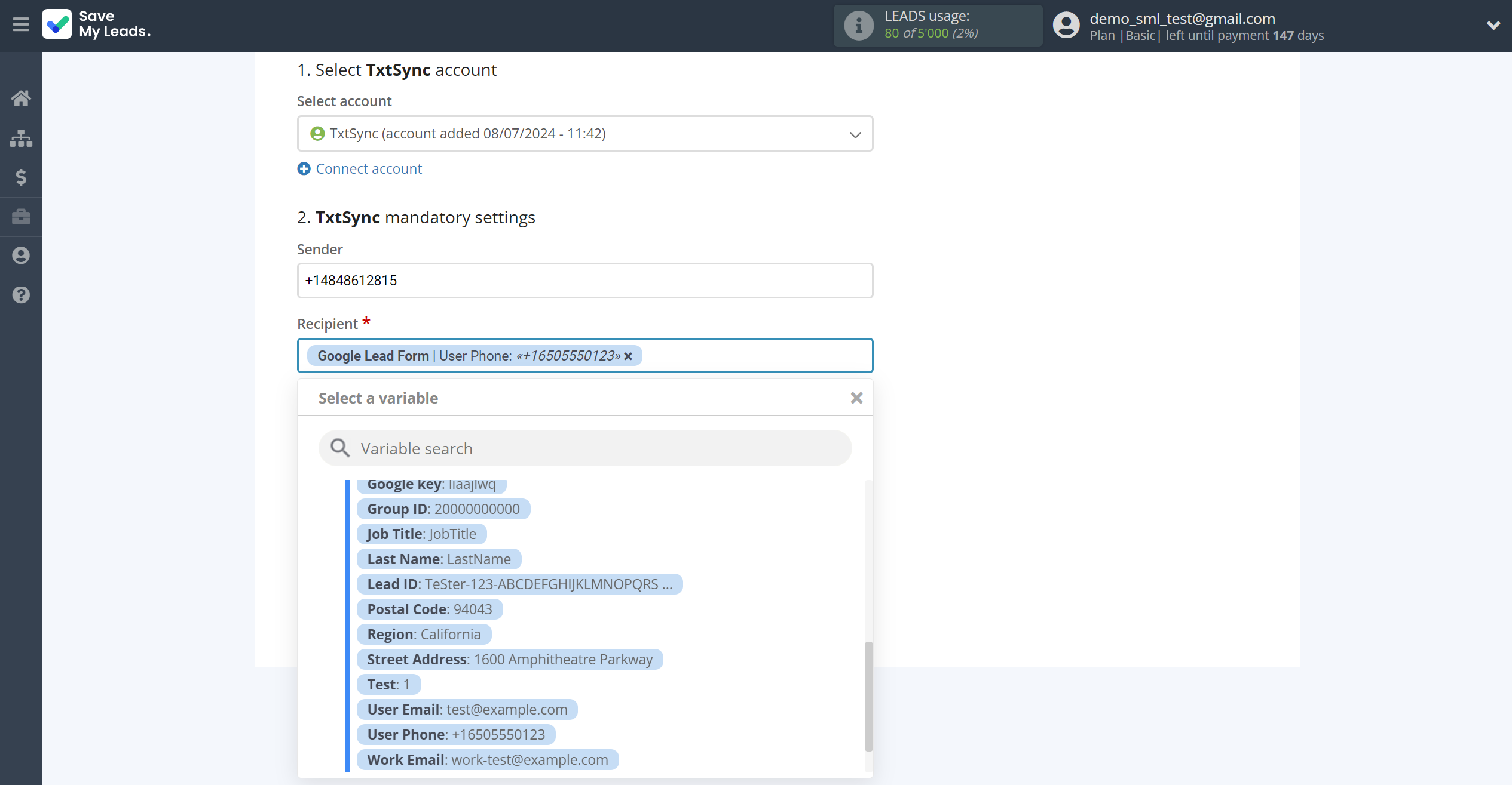 How to Connect Google Lead Form with TxtSync | Assigning fields