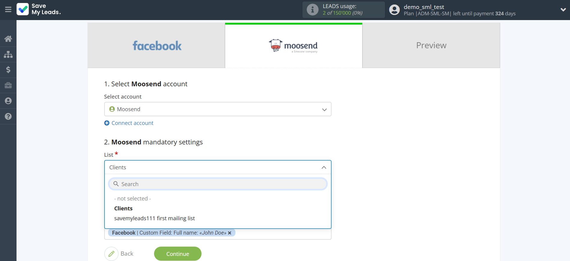 How to Connect Facebook with Moosend | Assigning fields How to Connect Facebook with Moosend | Assigning fields