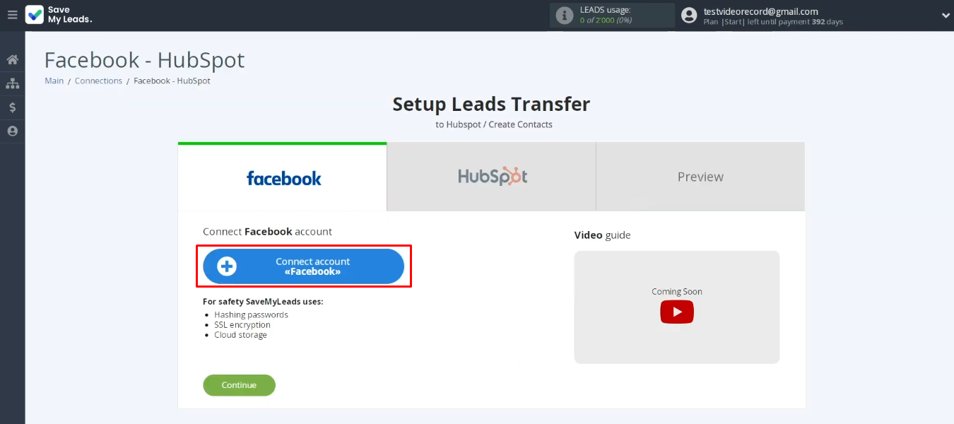 Facebook and HubSpot integration | Connect Facebook account