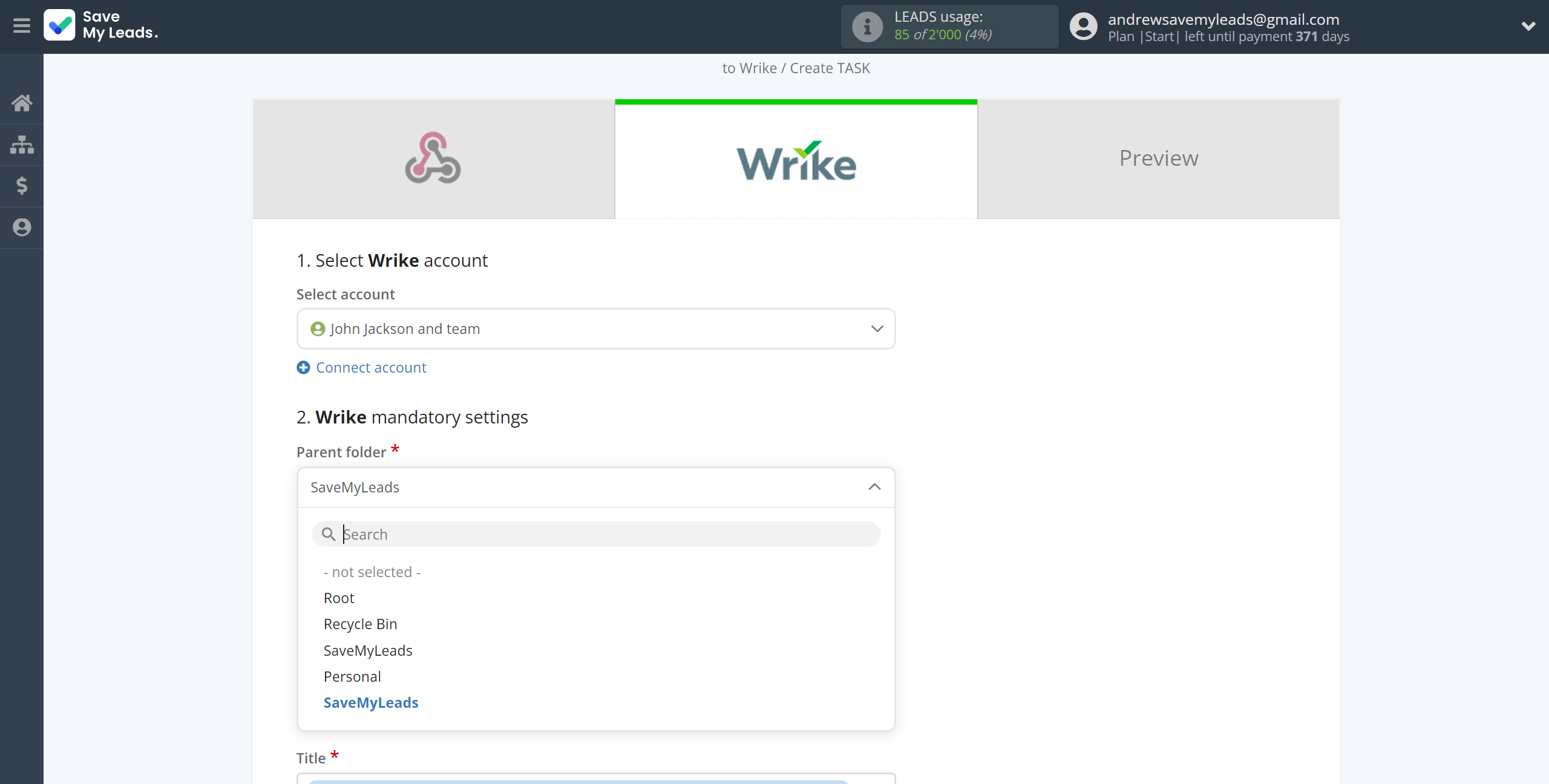 How to Connect Webhooks with Wrike | Assigning fields