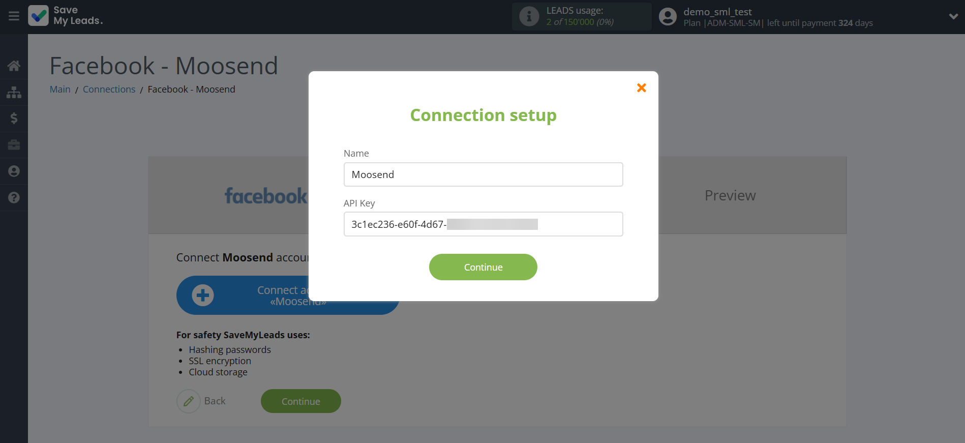 How to Connect Facebook with Moosend | Data Destination account connection How to Connect Facebook with Moosend | Data Destination account connection