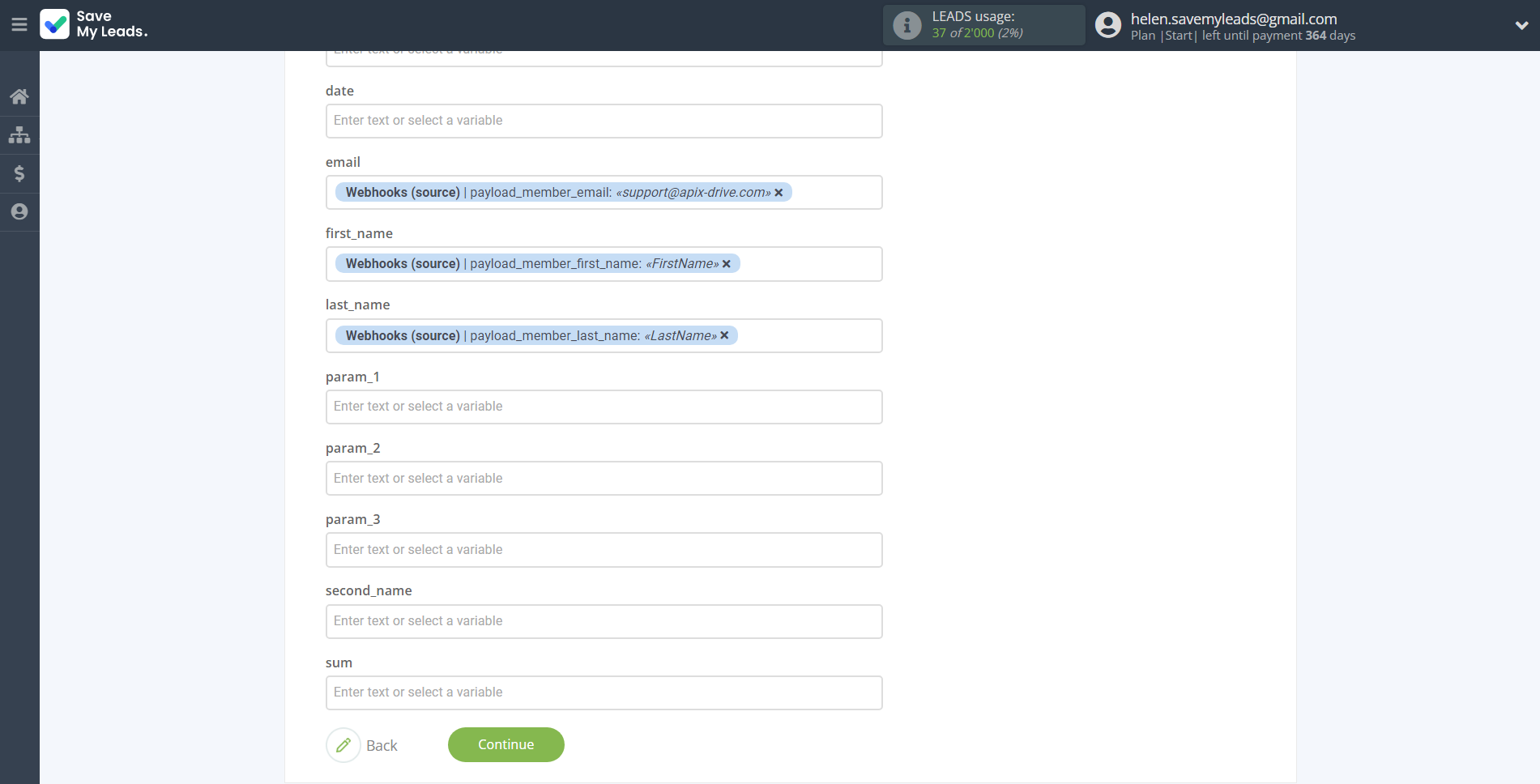 How to Connect Webhooks with Messaggio | Assigning fields