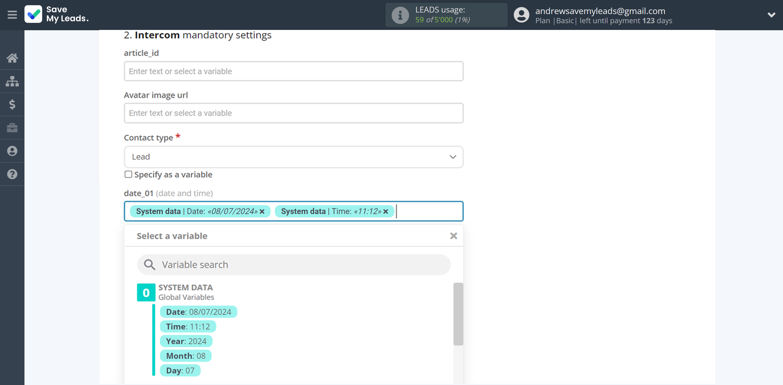 How to Connect TikTok with Intercom | Assigning fields