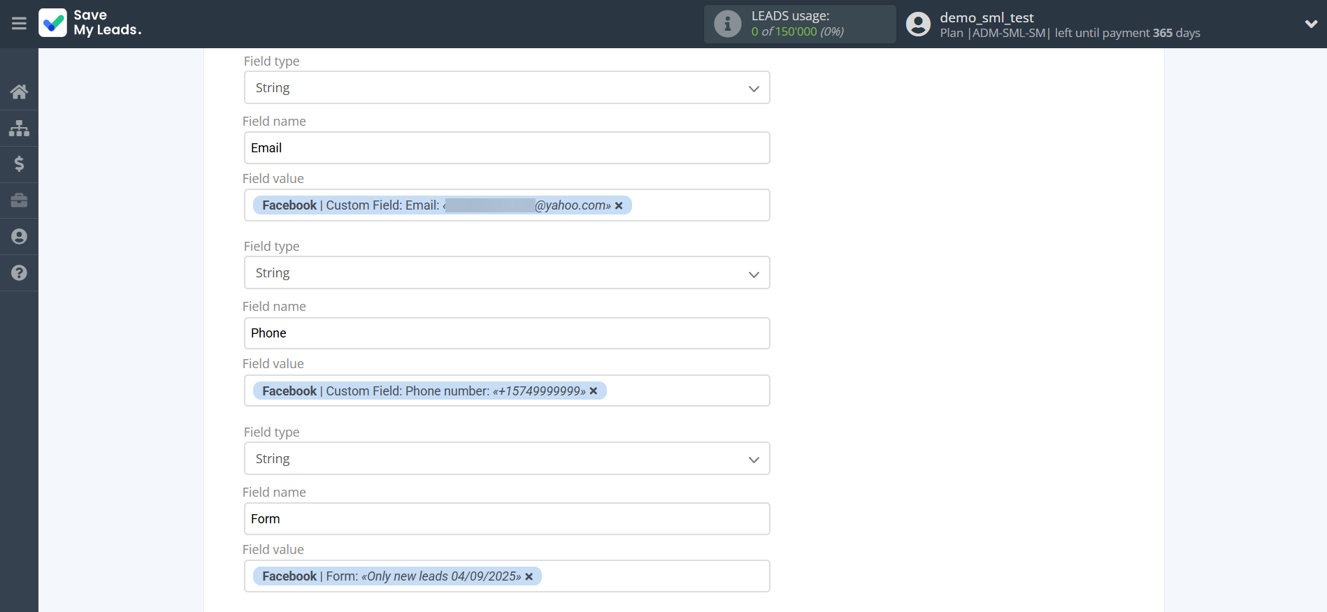 How to Connect Facebook with Amazon DynamoDB | Assigning fields