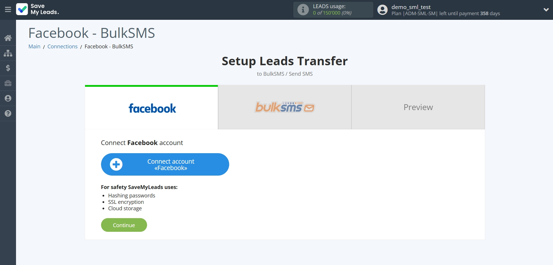 How to Connect Facebook  with BulkSMS | Data Source account connection