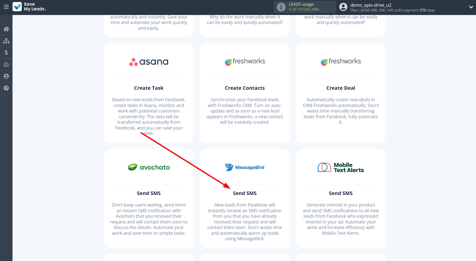 How to Connect Facebook with MessageBird | Data Destination system selection How to Connect Facebook with MessageBird | Data Destination system selection