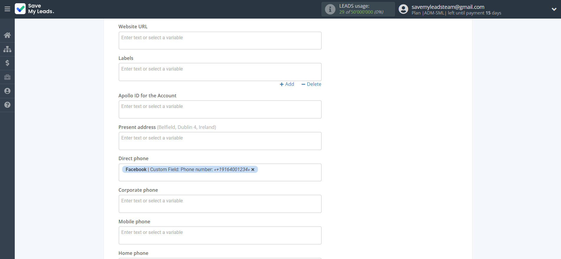 How to Connect Facebook with Apollo.io Create Contacts | Assigning fields How to Connect Facebook with Apollo.io Create Contacts | Assigning fields