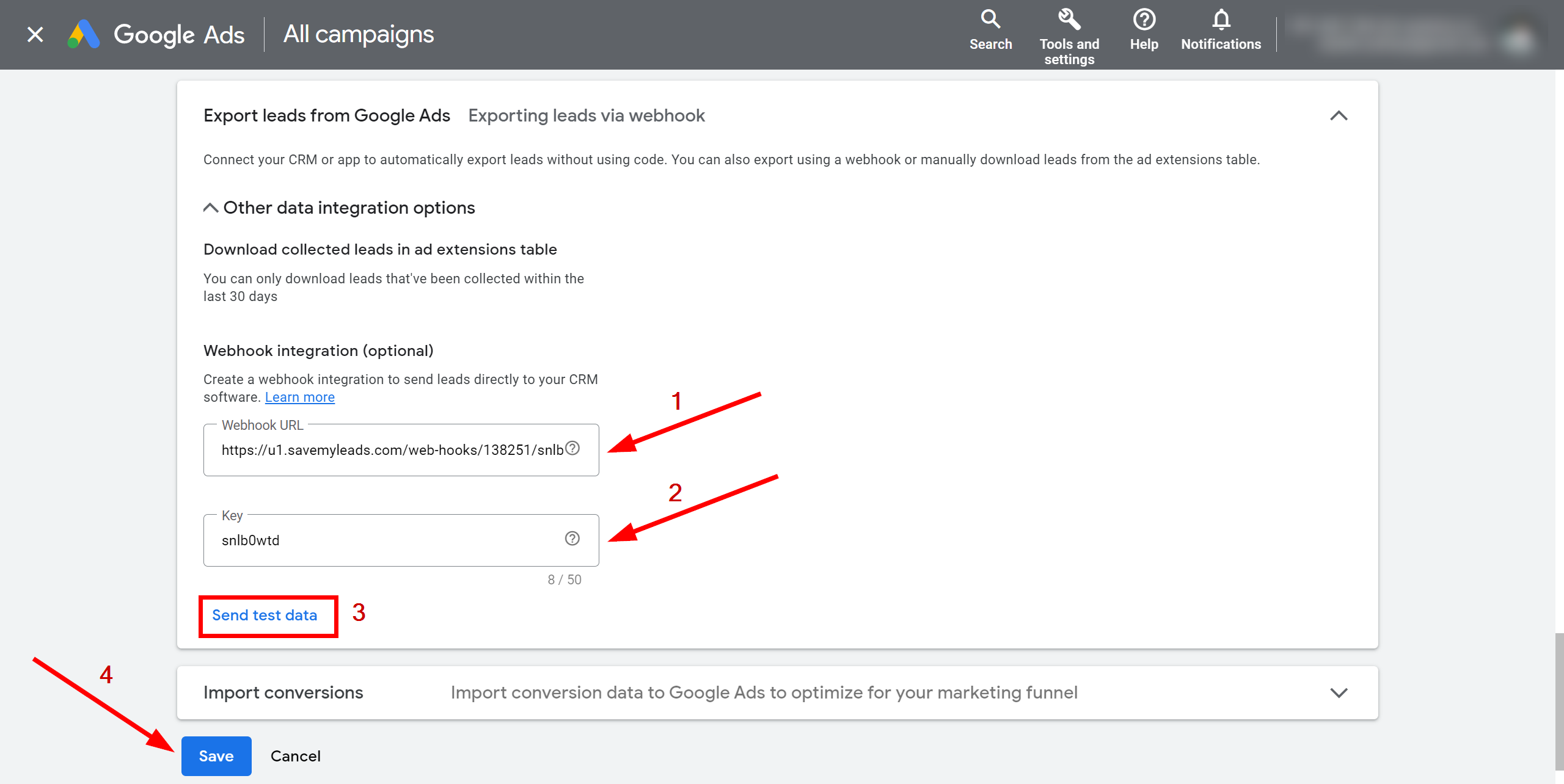 How to Connect Google Lead Form with HelpCrunch Create Contacts | Data Source account connection