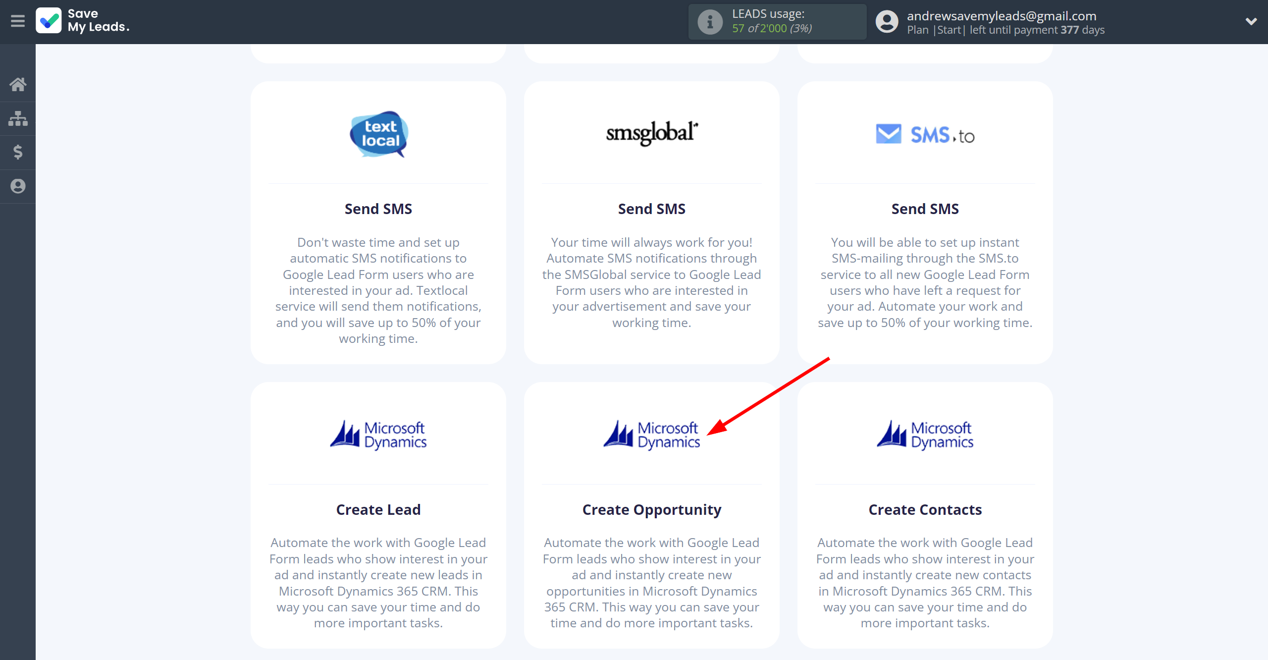 How to Connect Google Lead Form with Microsoft Dynamics 365 Create Opportunity | Data Destination system selection