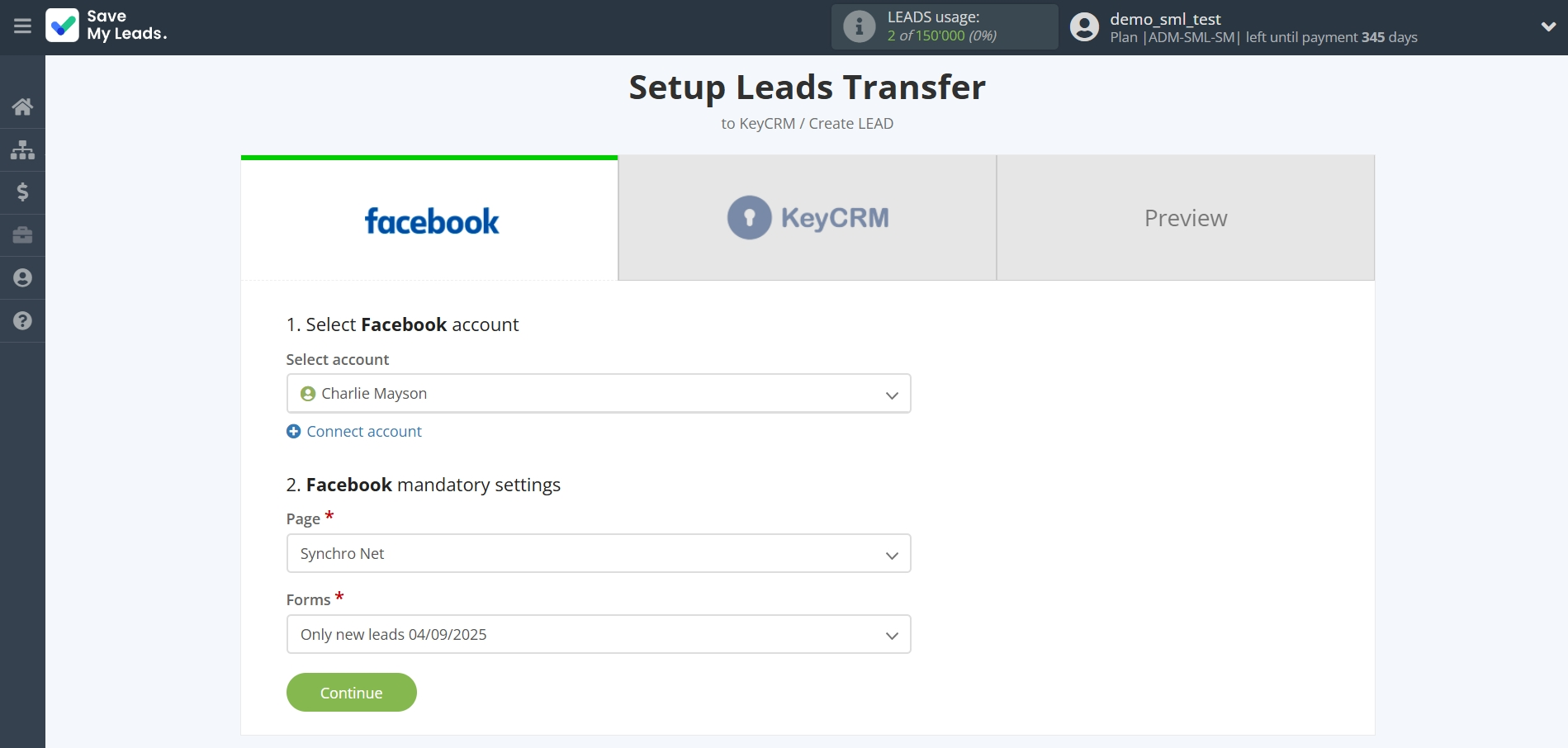How to Connect Facebook with KeyCRM Create Lead | Data Source account connection How to Connect Facebook with KeyCRM Create Lead | Data Source account connection